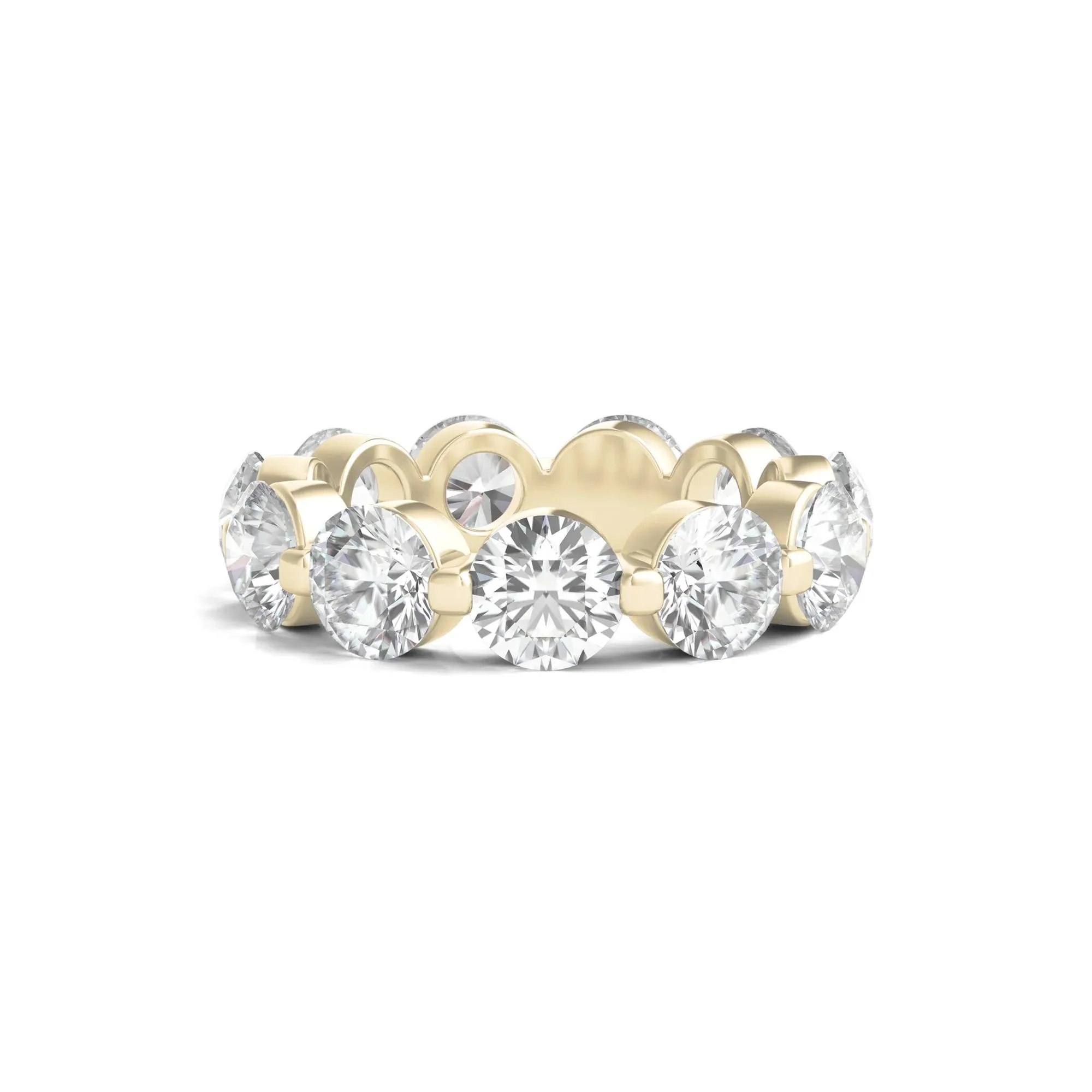 7 CT. Tw. Round Brilliant-Cut Lab Grown Diamond Eternity Band Ring 14K Yellow Gold Size 9