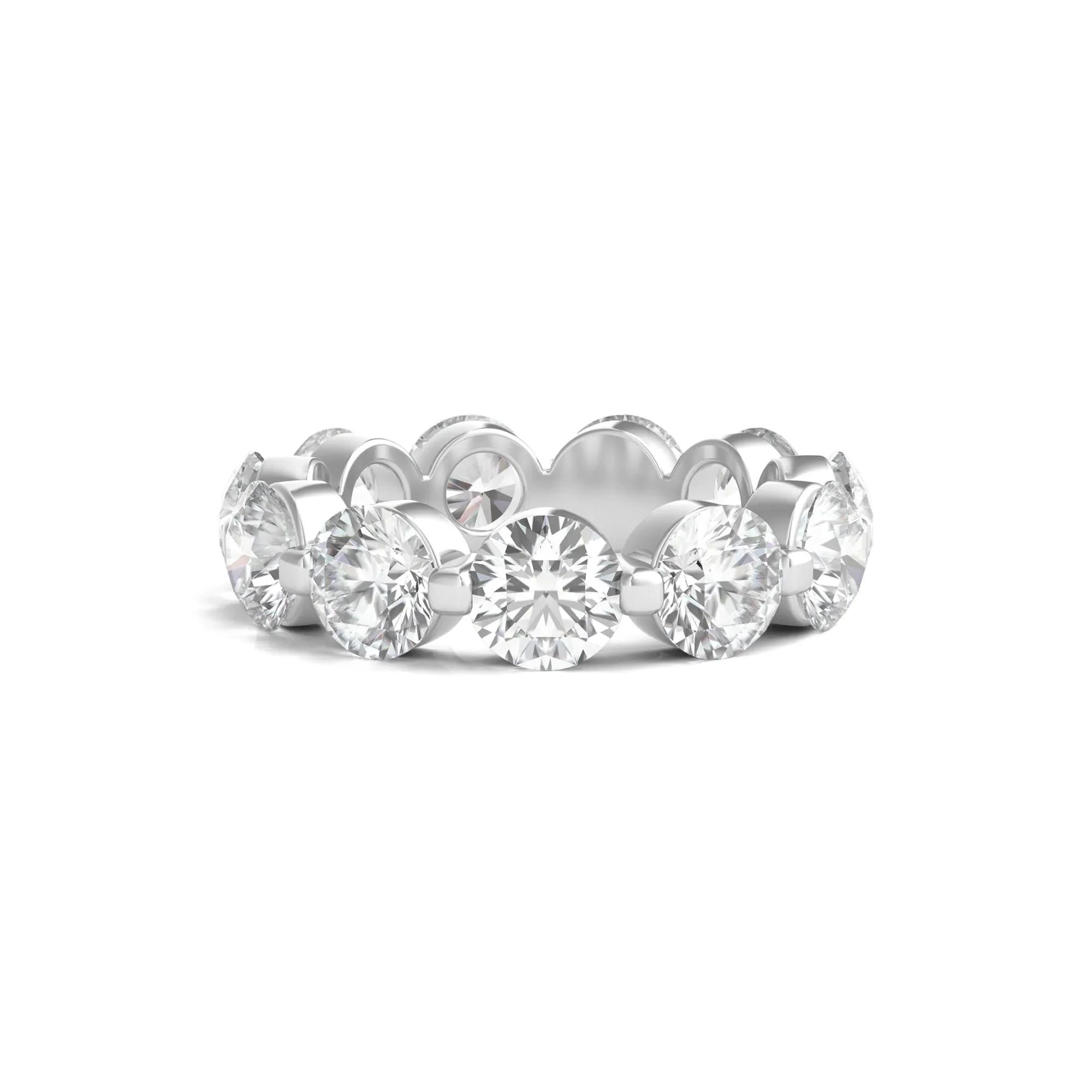 7 CT. Tw. Round Brilliant-Cut Lab Grown Diamond Eternity Band Ring Platinum White Size 7