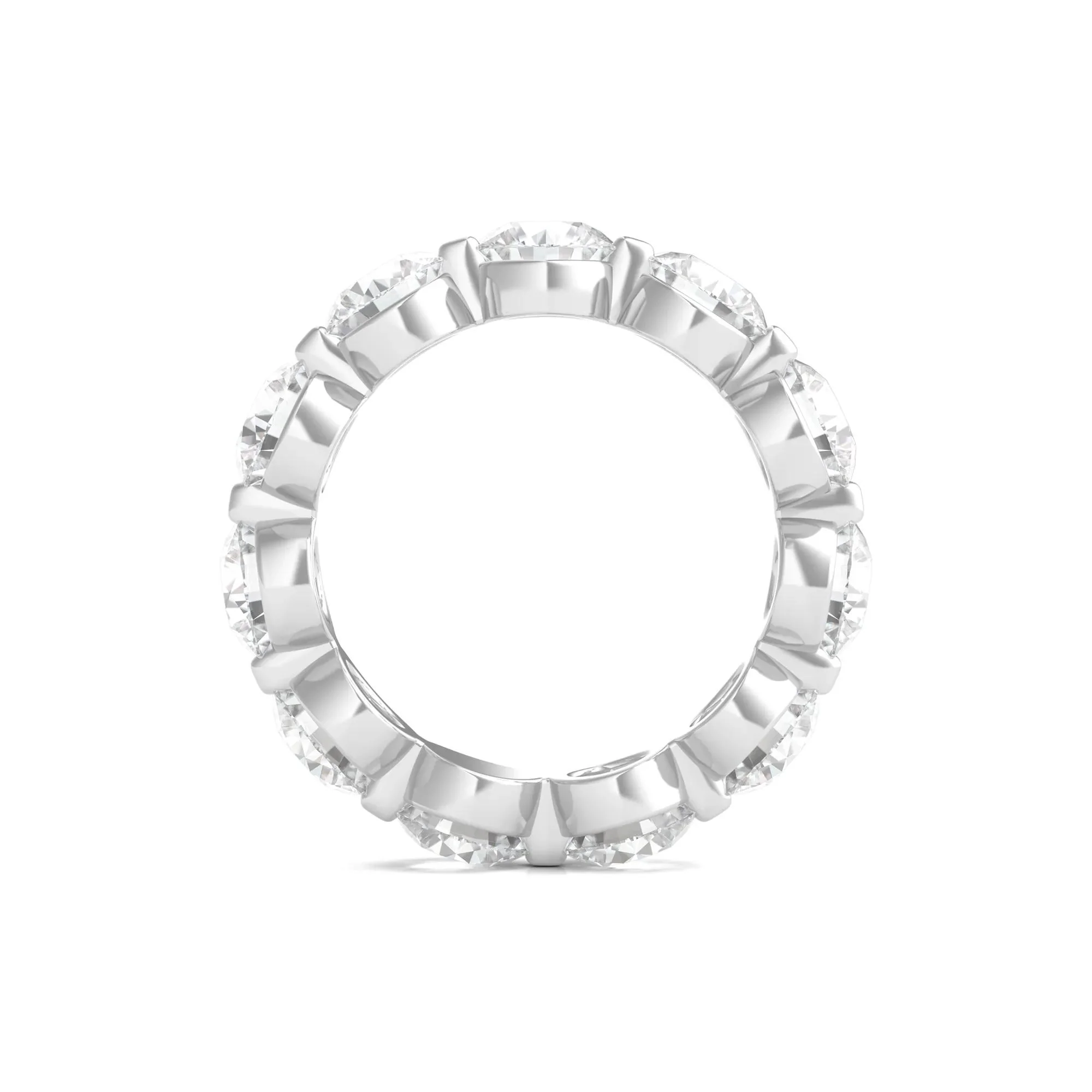 7 CT. Tw. Round Brilliant-Cut Lab Grown Diamond Eternity Band Ring Platinum White Size 7 - Image 2