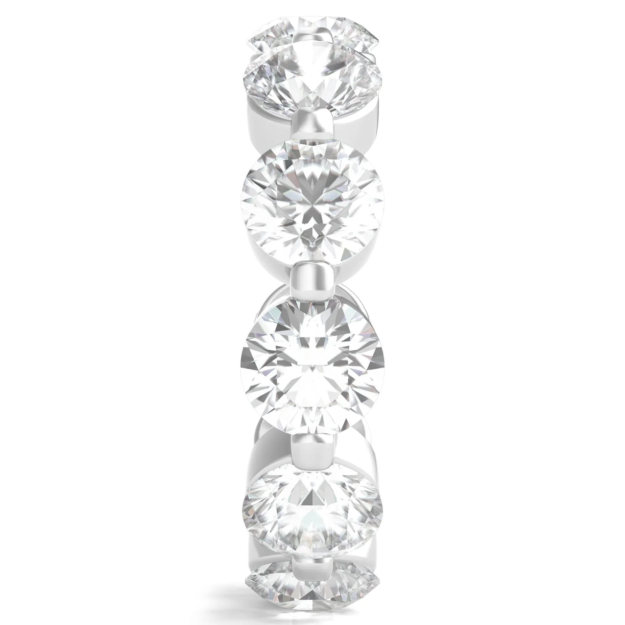 7 CT. Tw. Round Brilliant-Cut Lab Grown Diamond Eternity Band Ring Platinum White Size 7.5 - Image 3