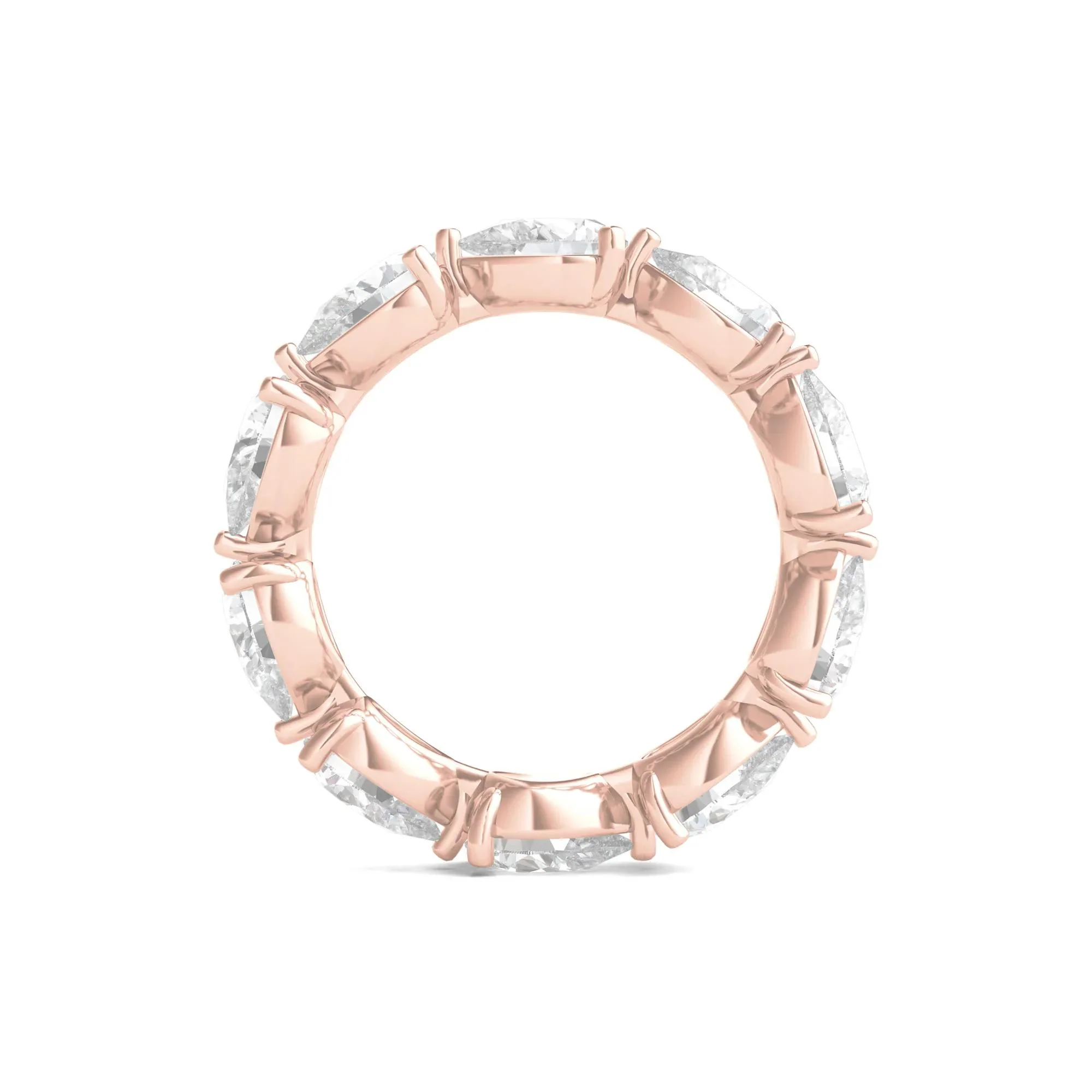 5 CT. Tw. Pear-Cut Lab Grown Diamond Eternity Band Ring 14K Rose Gold Size 5 - Image 2