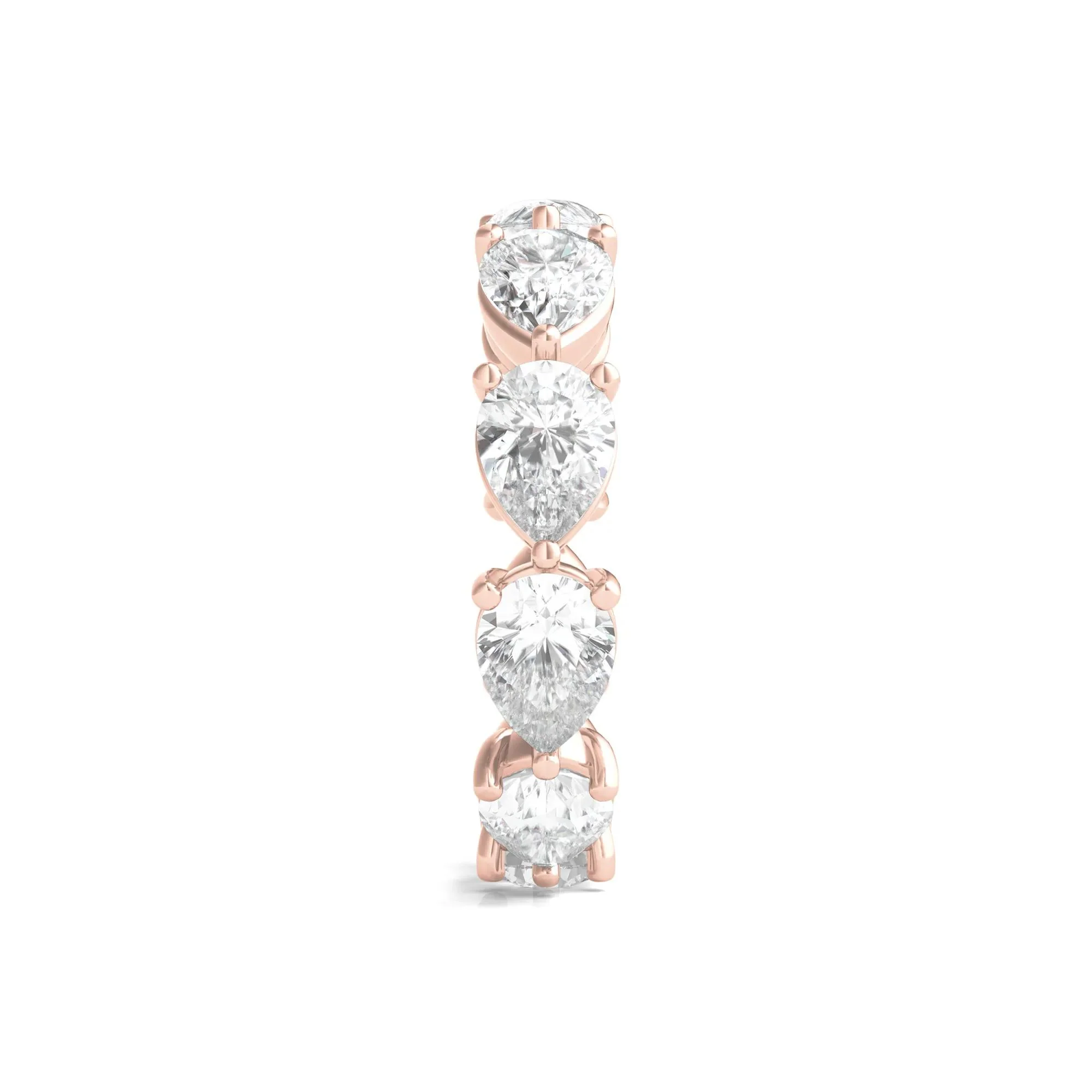 5 CT. Tw. Pear-Cut Lab Grown Diamond Eternity Band Ring 14K Rose Gold Size 8 - Image 3