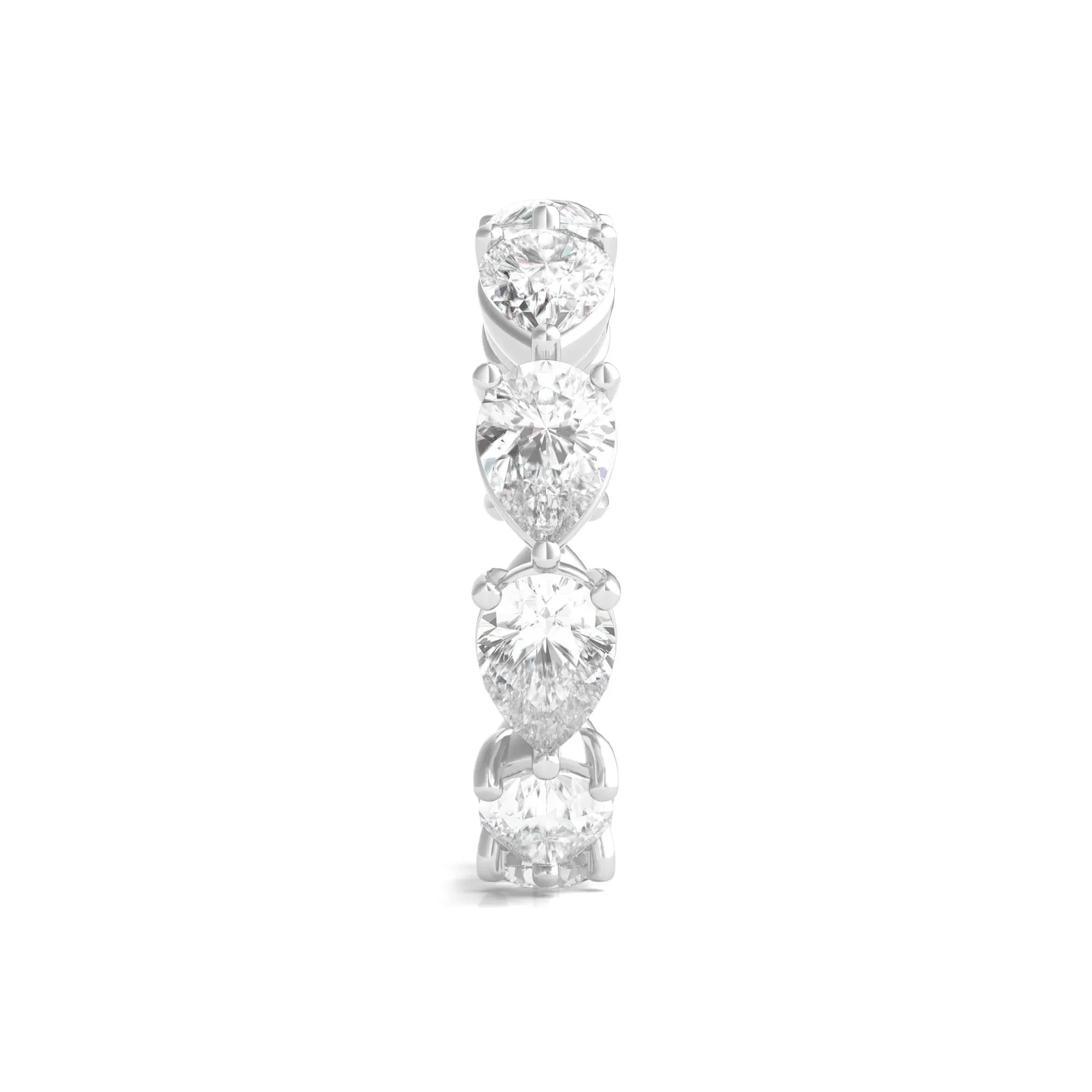 5 CT. Tw. Pear-Cut Lab Grown Diamond Eternity Band Ring 14K White Gold Size 5 - Image 3