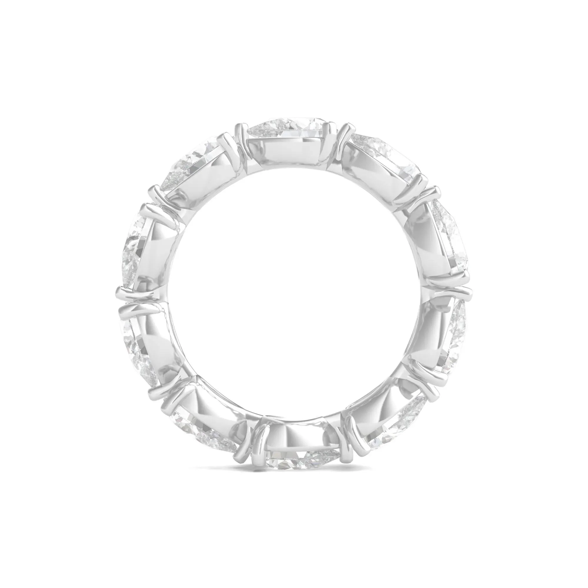 5 CT. Tw. Pear-Cut Lab Grown Diamond Eternity Band Ring 14K White Gold Size 6.5 - Image 2