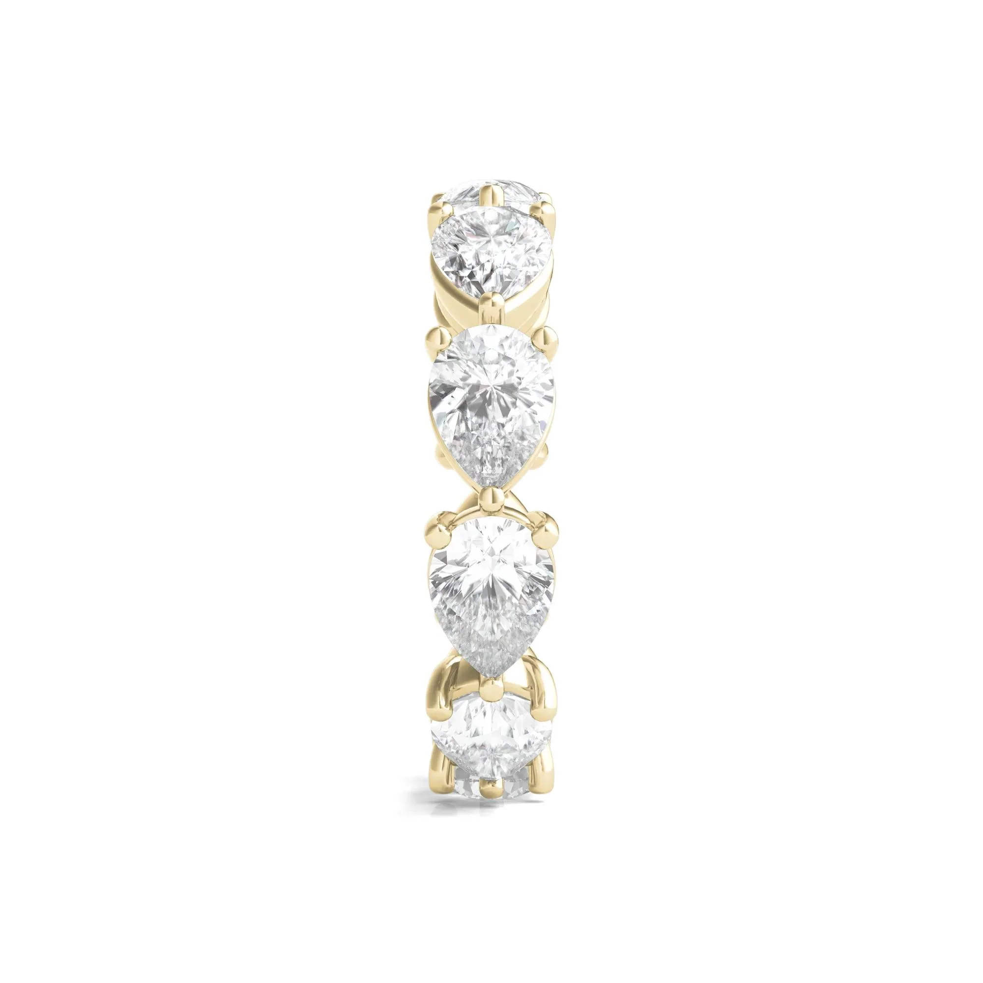 Pear-Cut Lab Grown Diamond Eternity Band Ring 14K Yellow Gold (5 CT. Wt.) Size 4.5 - Image 3