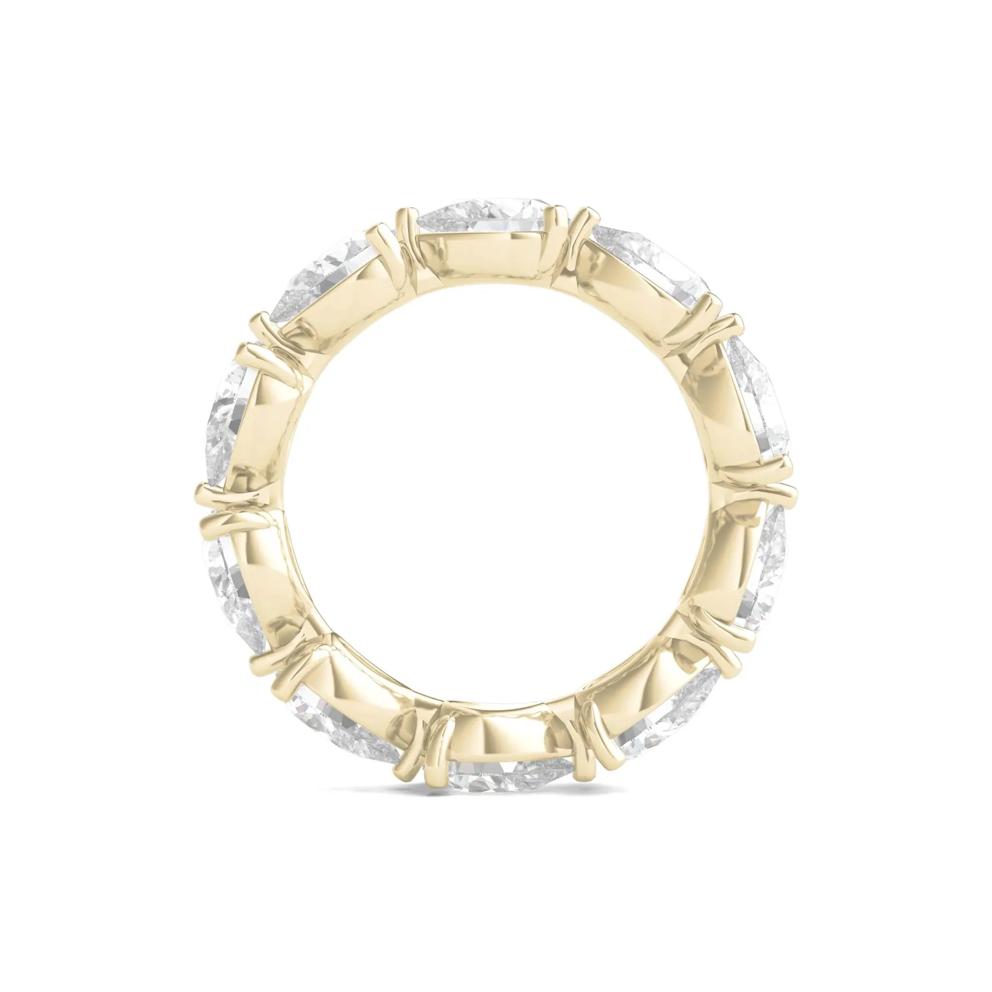 Pear-Cut Lab Grown Diamond Eternity Band Ring 14K Yellow Gold (5 CT. Wt.) Size 6 - Image 2