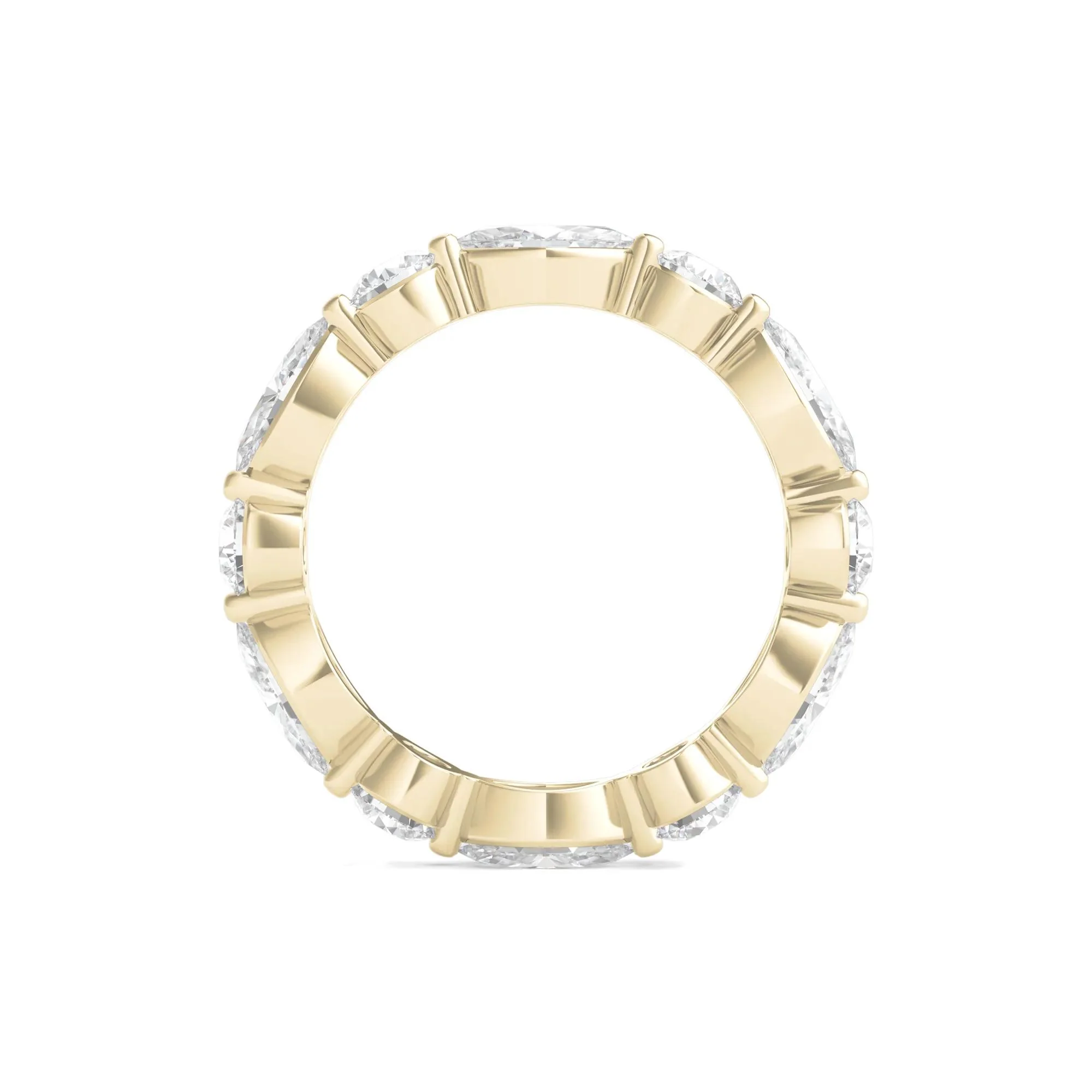 3 CT. Tw. Round and Marquise Lab Grown Diamond Eternity Band Ring 14K Yellow Gold Size 5 3mm - Image 2