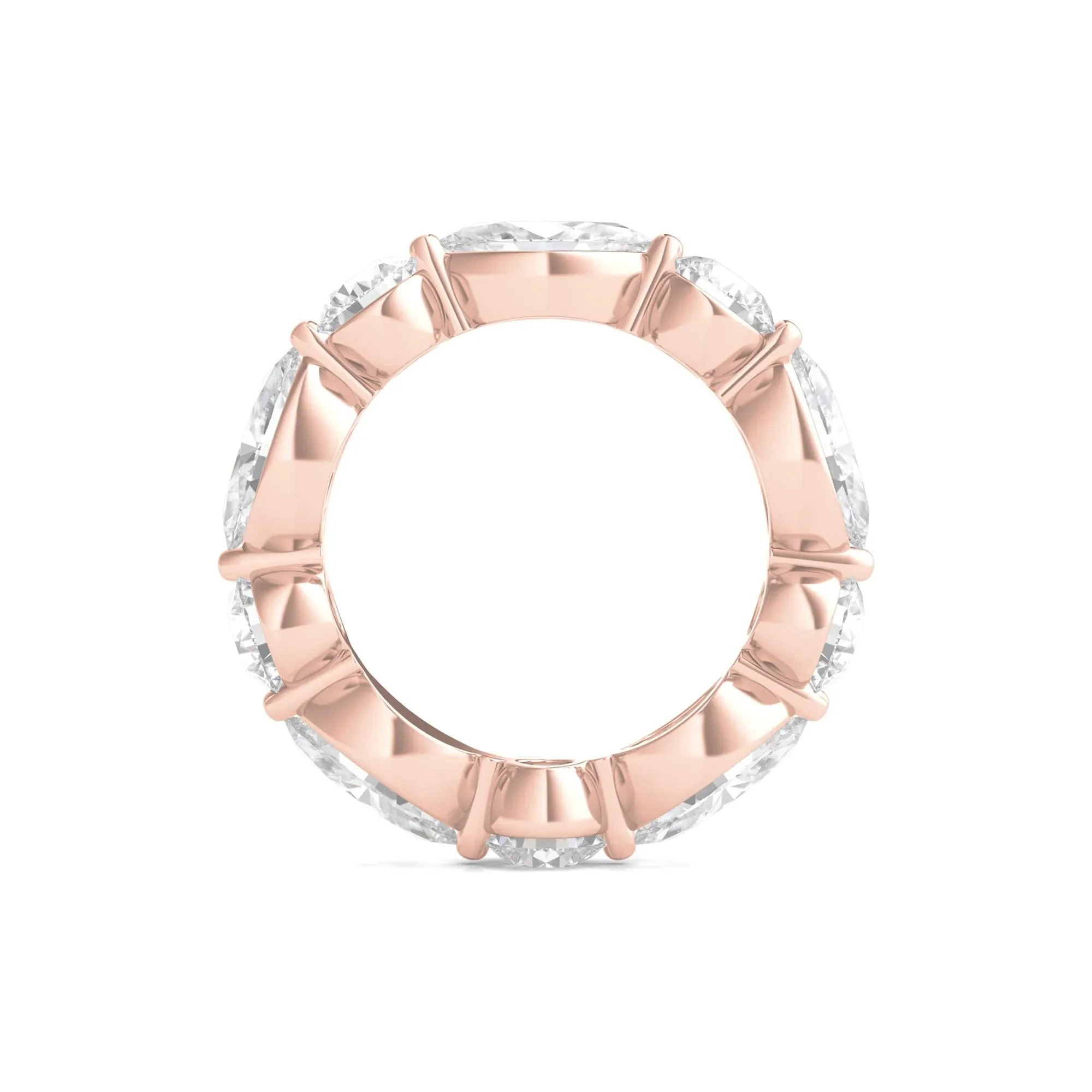 5 CT. Tw. Marquise and Round-Cut Lab Grown Diamond Eternity Band Ring 14K Rose Gold Size 7 2mm - Image 2