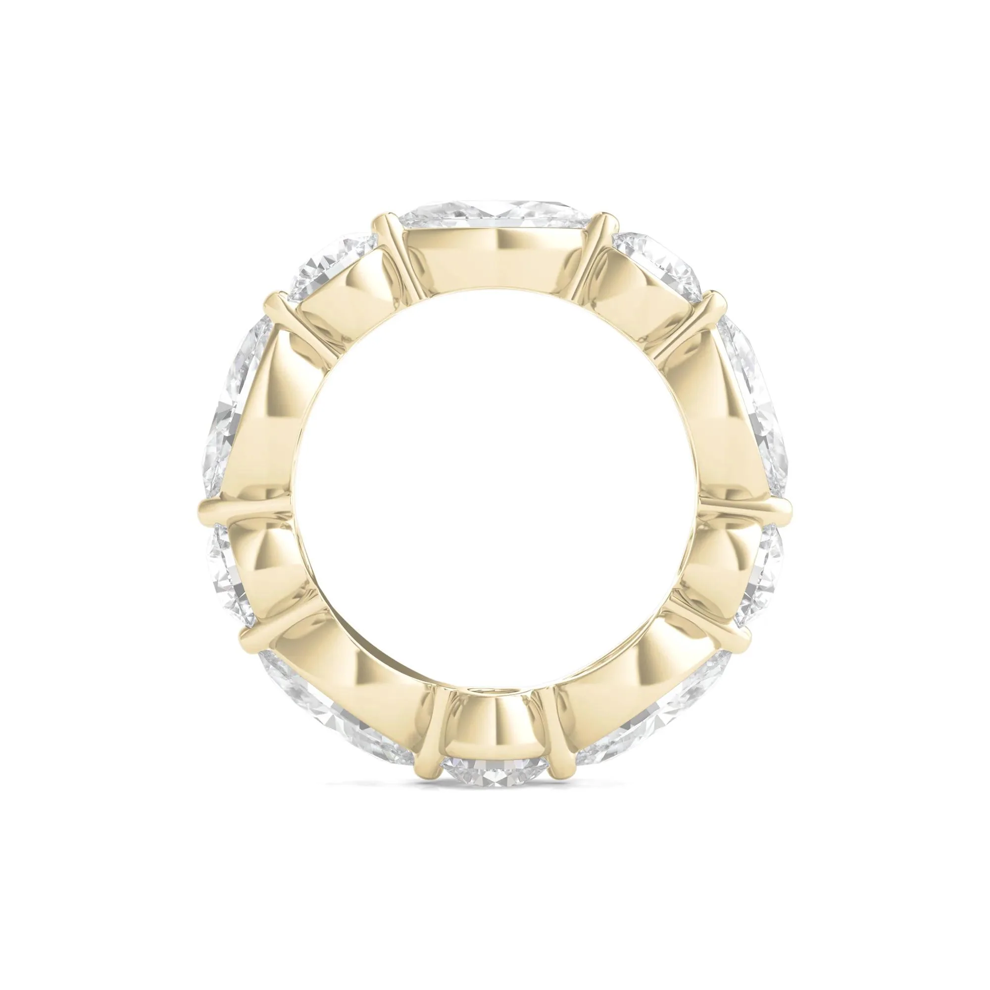 5 CT. Tw. Marquise and Round-Cut Lab Grown Diamond Eternity Band Ring 14K Yellow Gold Size 8.5 2mm