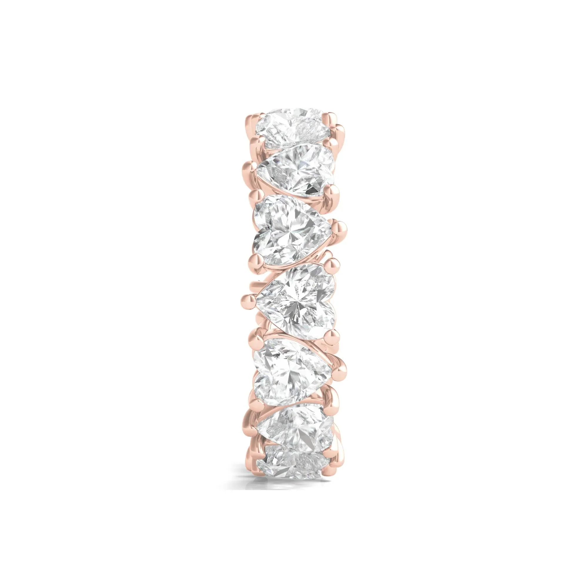 5 CT. Tw. Heart-Shaped Lab Grown Diamond True Eternity Band Ring 14K Rose Gold Size 5 6mm - Image 3