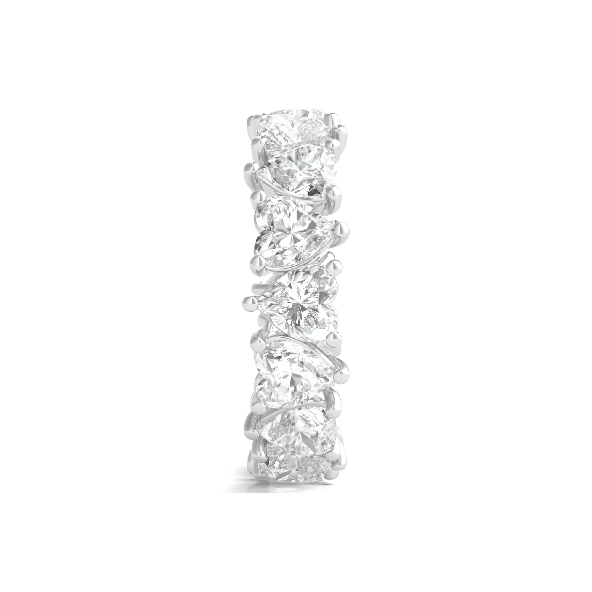 5 CT. Tw. Heart-Shaped Lab Grown Diamond True Eternity Band Ring 14K White Gold Size 7 6mm - Image 3