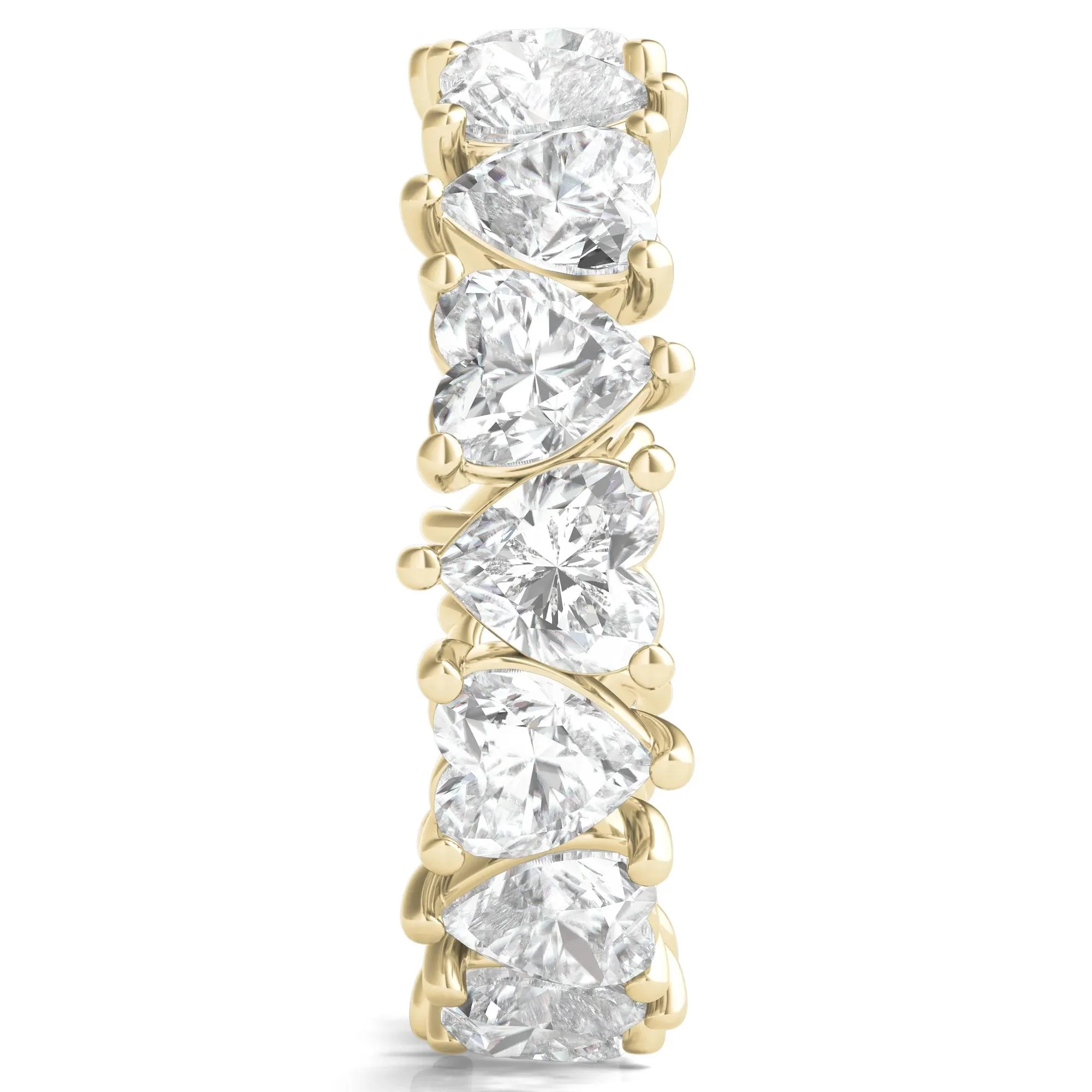 5 CT. Tw. Heart-Shaped Lab Grown Diamond True Eternity Band Ring 14K Yellow Gold Size 5 6mm - Image 3