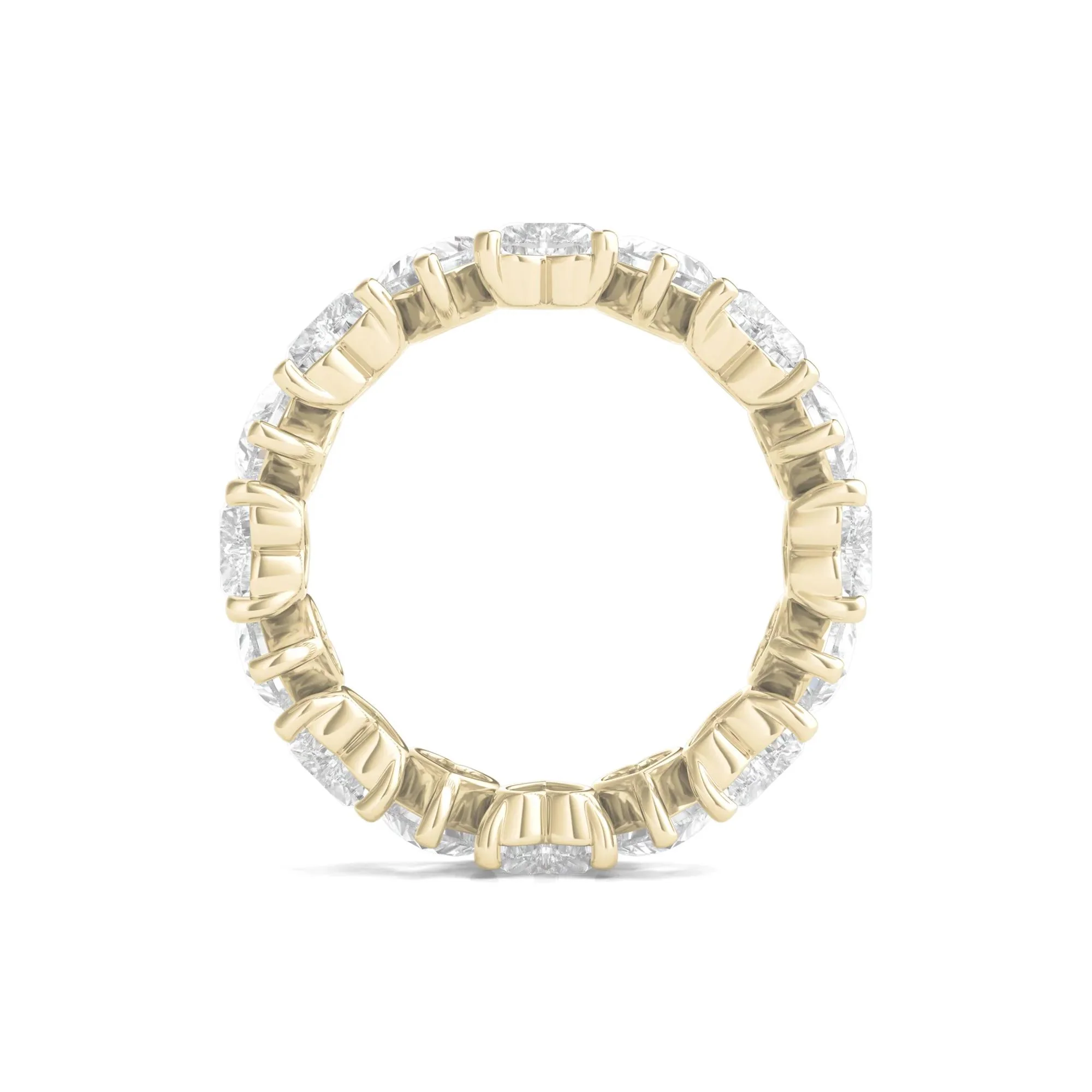 5 CT. Tw. Heart-Shaped Lab Grown Diamond True Eternity Band Ring 14K Yellow Gold Size 7.5 6mm - Image 2