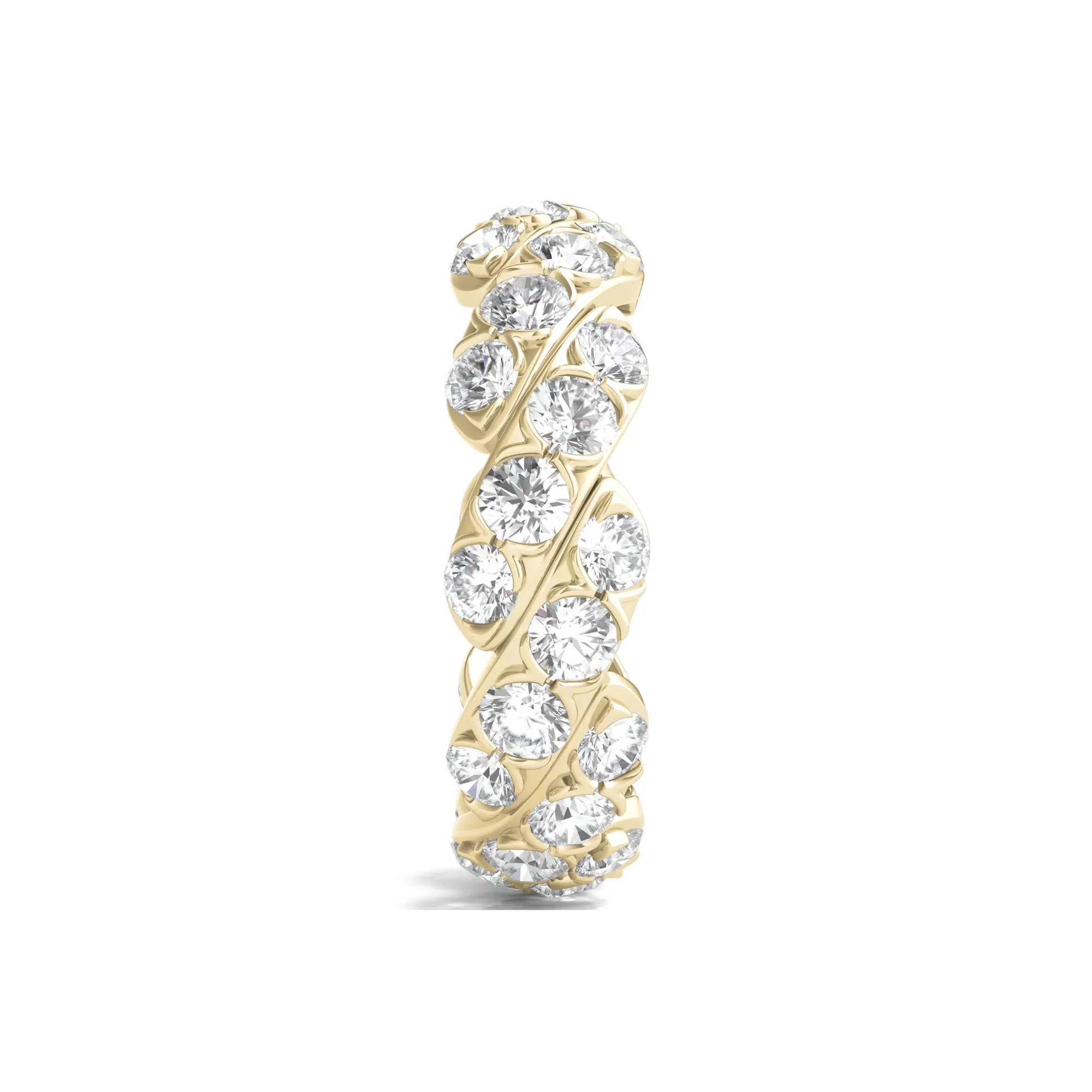 3 CT. Tw. Round-Cut Lab Grown Diamond Twist Eternity Band Ring 14K Yellow Gold Size 5.5 - Image 3