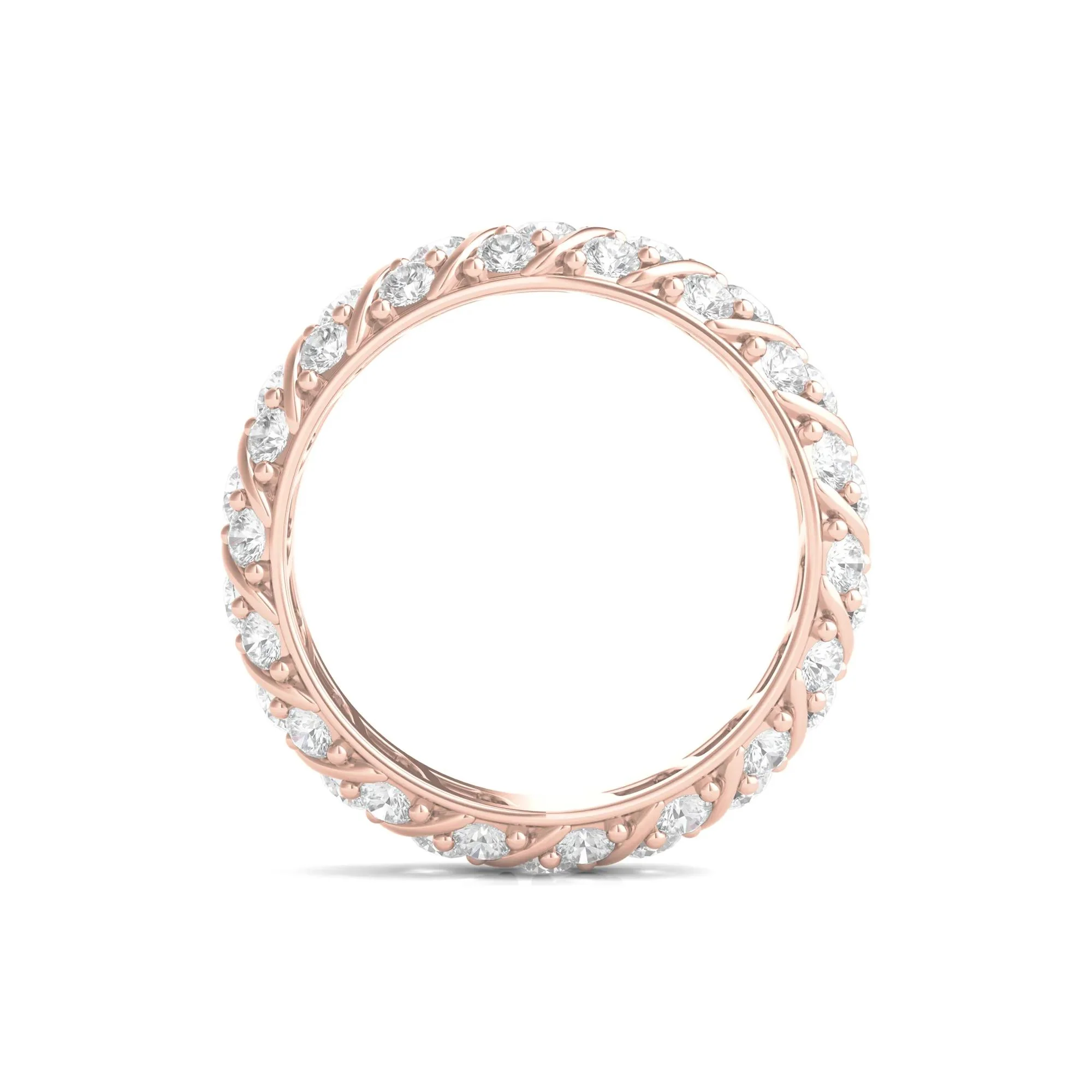 2 1/2 CT. Tw. Round-Cut Rolling Pave Lab Grown Diamond Eternity Band Ring 14K Rose Gold Size 8.5 - Image 2