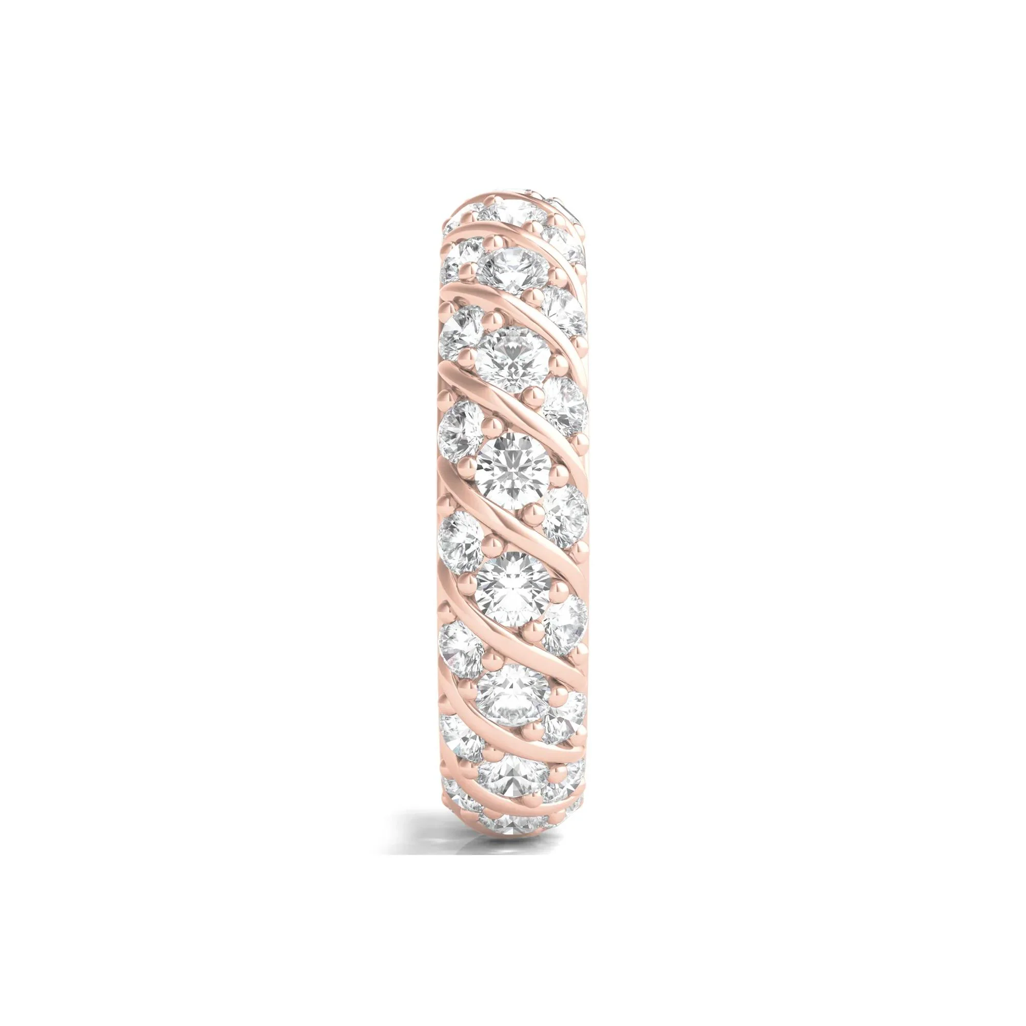 2 1/2 CT. Tw. Round-Cut Rolling Pave Lab Grown Diamond Eternity Band Ring 14K Rose Gold Size 9 - Image 3