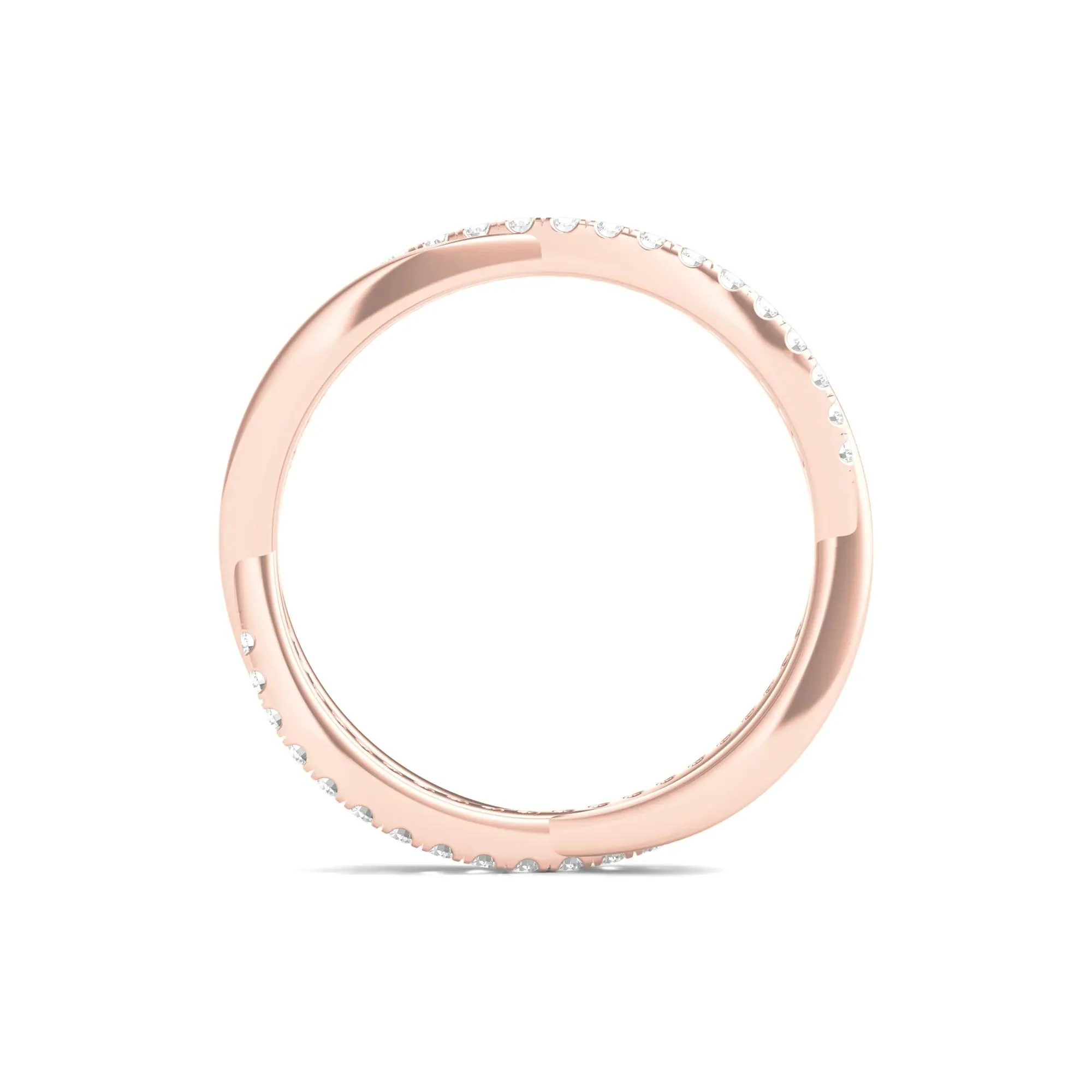 1/3 CT. Tw. Lab Grown Diamond Infinity Twist True Eternity Band Ring 14K Rose Gold Size 5 - Image 3