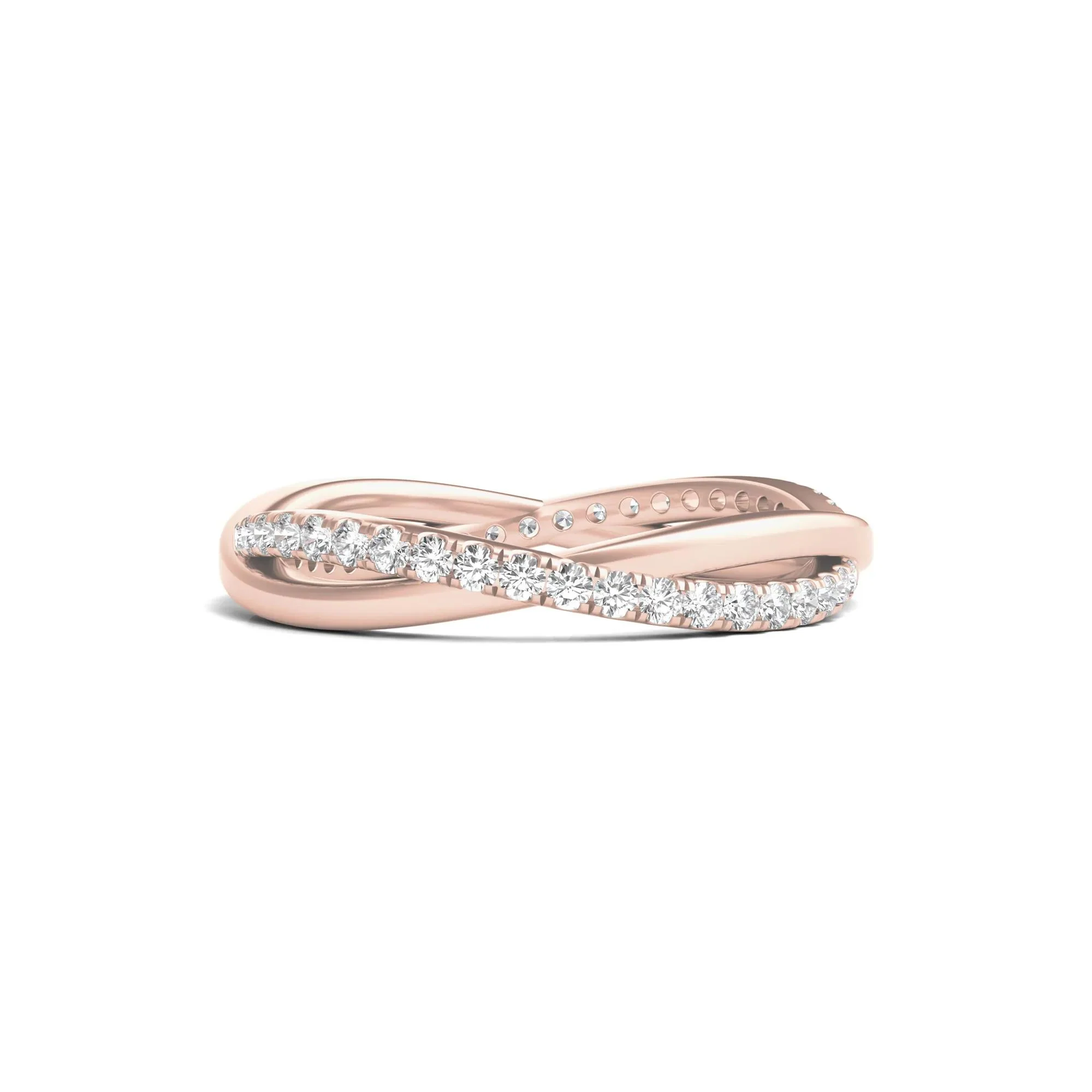 1/3 CT. Tw. Lab Grown Diamond Infinity Twist True Eternity Band Ring 14K Rose Gold Size 8.5
