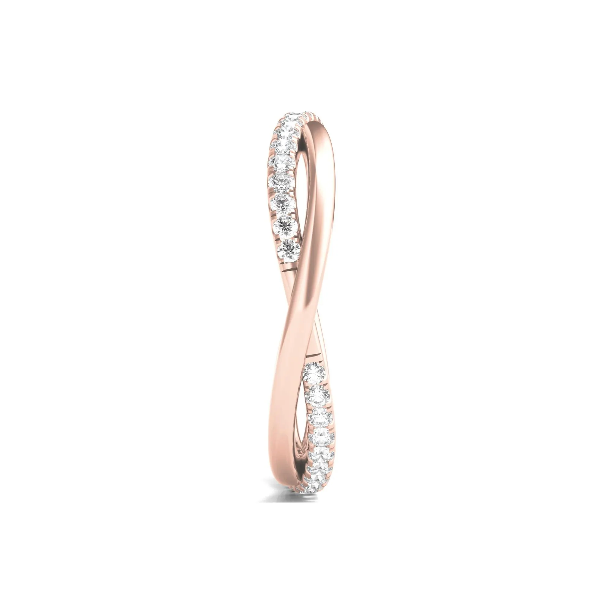 1/3 CT. Tw. Lab Grown Diamond Infinity Twist True Eternity Band Ring 14K Rose Gold Size 8.5 - Image 2
