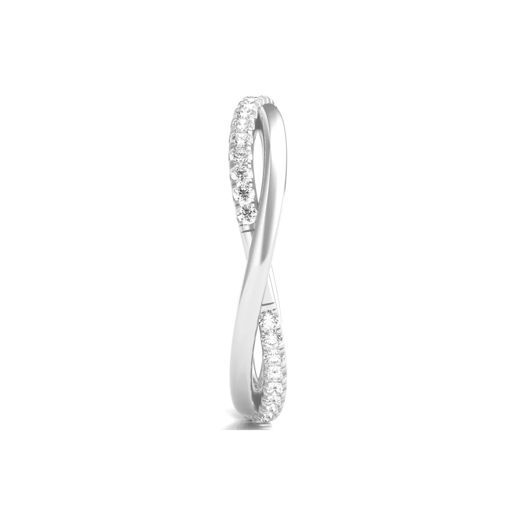 1/3 CT. Tw. Lab Grown Diamond Infinity Twist True Eternity Band Ring 14K White Gold Size 4.5 - Image 3