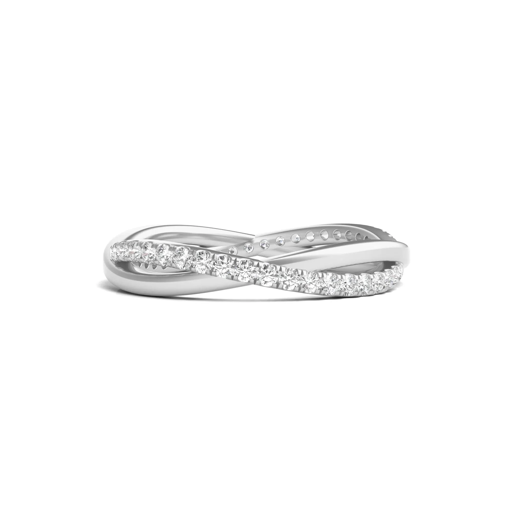 1/3 CT. Tw. Lab Grown Diamond Infinity Twist True Eternity Band Ring 14K White Gold Size 8.5