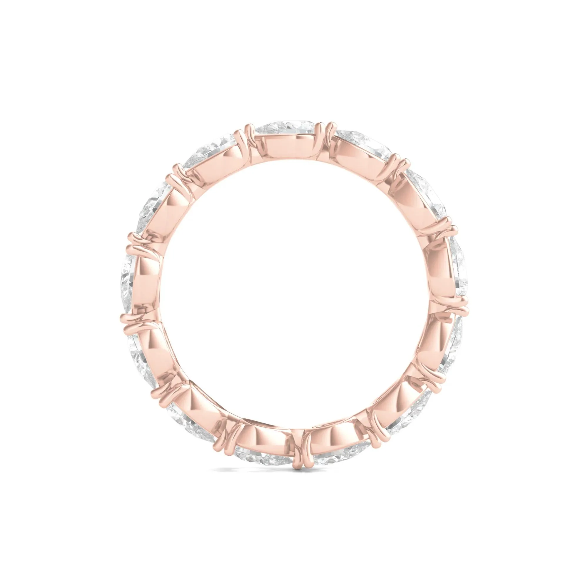 2 CT. Tw. Pear-Cut Lab Grown Diamond Eternity Band Ring 14K Rose Gold Size 4.5 - Image 2
