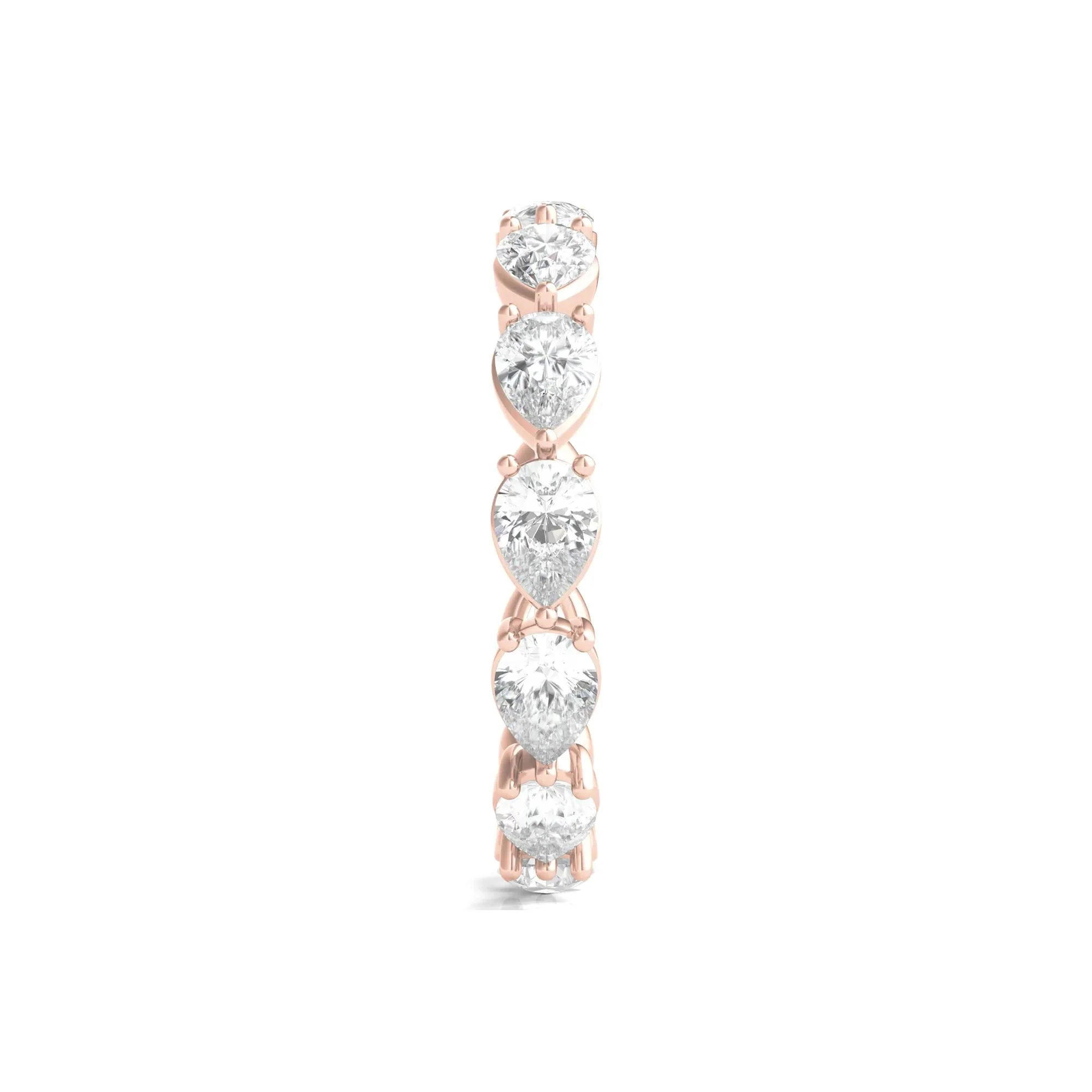 2 CT. Tw. Pear-Cut Lab Grown Diamond Eternity Band Ring 14K Rose Gold Size 9 - Image 3