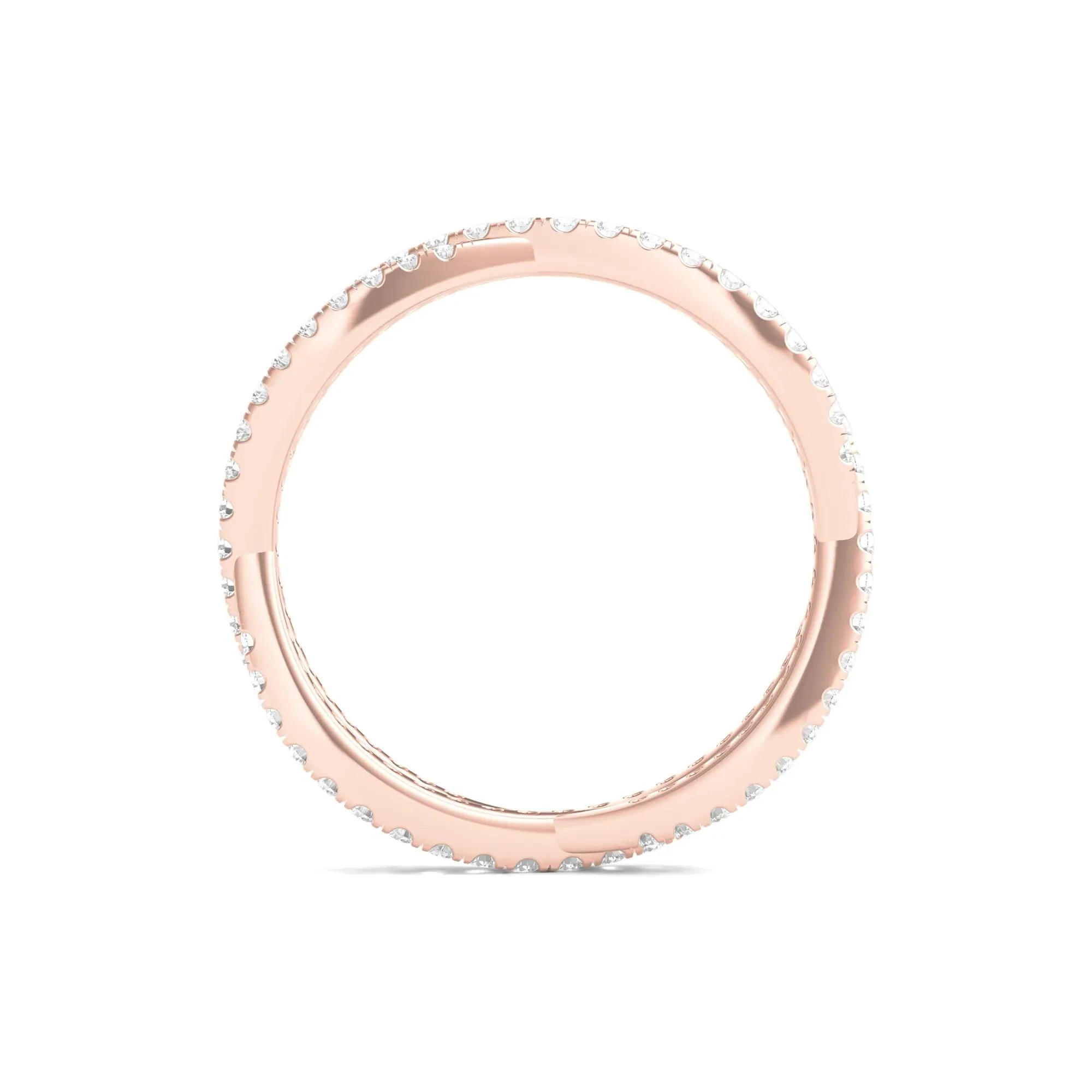 7/8 CT. Tw. Lab Grown Diamond Infinity Twist Eternity Band Ring 14K Rose Gold Round Brilliant Cut Size 5 - Image 2