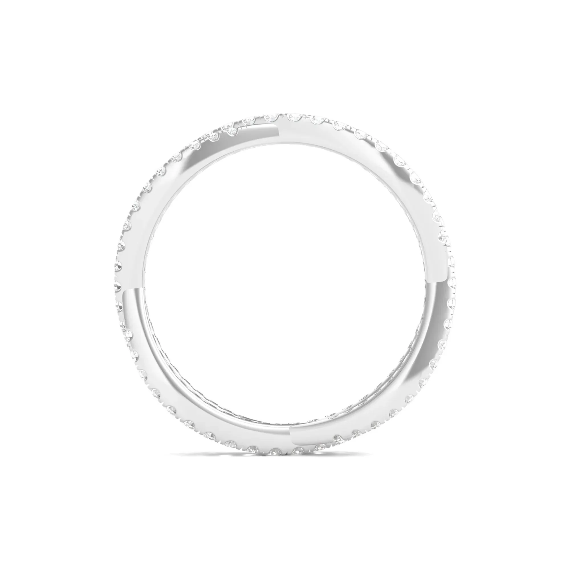 7/8 CT. Tw. Lab Grown Diamond Infinity Twist Eternity Band Ring 14K White Gold Round Brilliant Cut Size 6.5 - Image 2