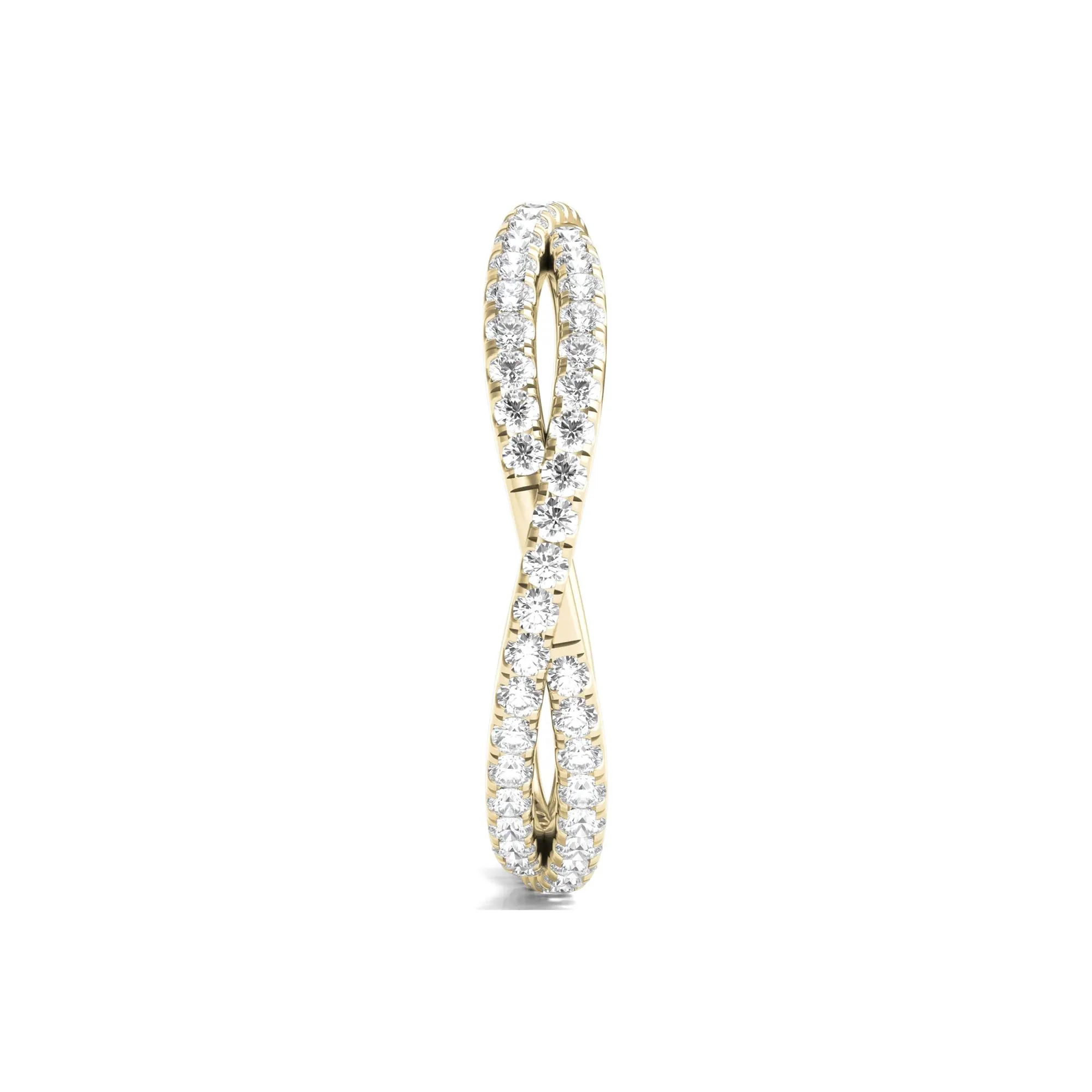 7/8 CT. Tw. Lab Grown Diamond Infinity Twist Eternity Band Ring 14K Yellow Gold Round Brilliant Cut Size 5.5 - Image 3