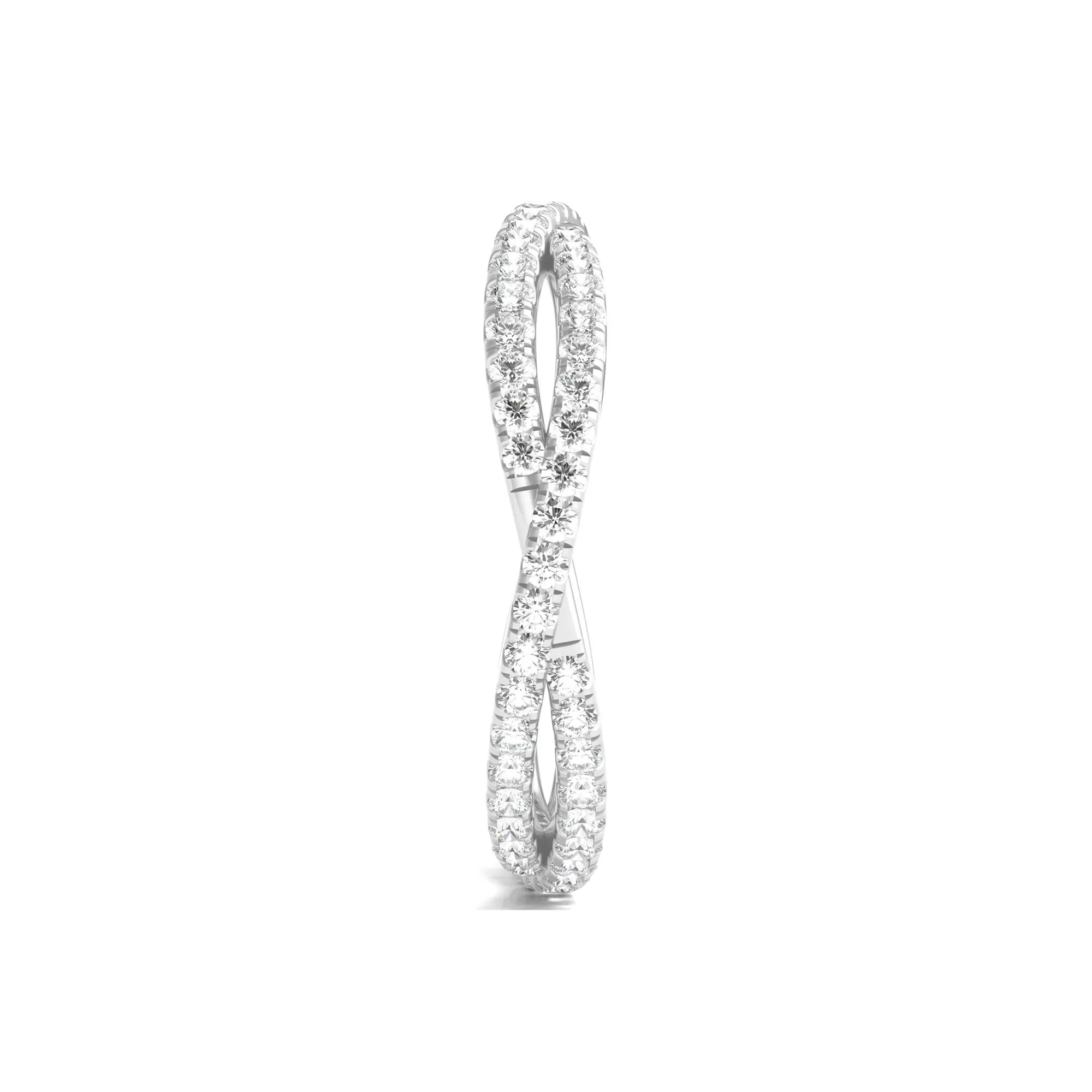 7/8 CT. Tw. Lab Grown Diamond Infinity Twist Eternity Band Ring Platinum Round Brilliant Cut White Size 5 - Image 3