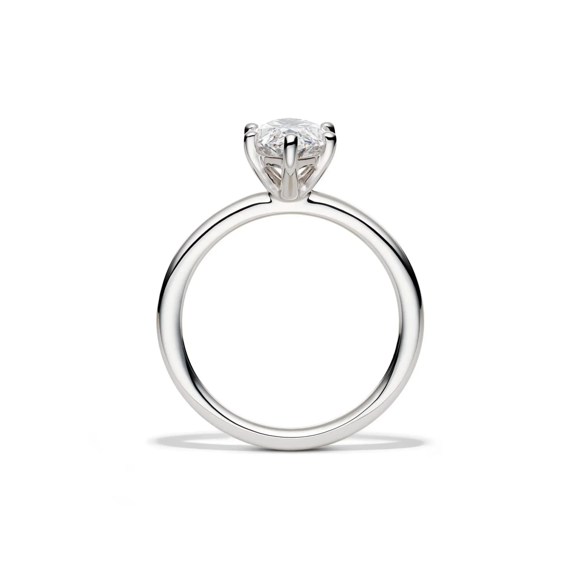 Lab Grown Diamond Solitaire Marquise Engagement Ring Platinum (2 CT.) White Size 4 2mm - Image 2