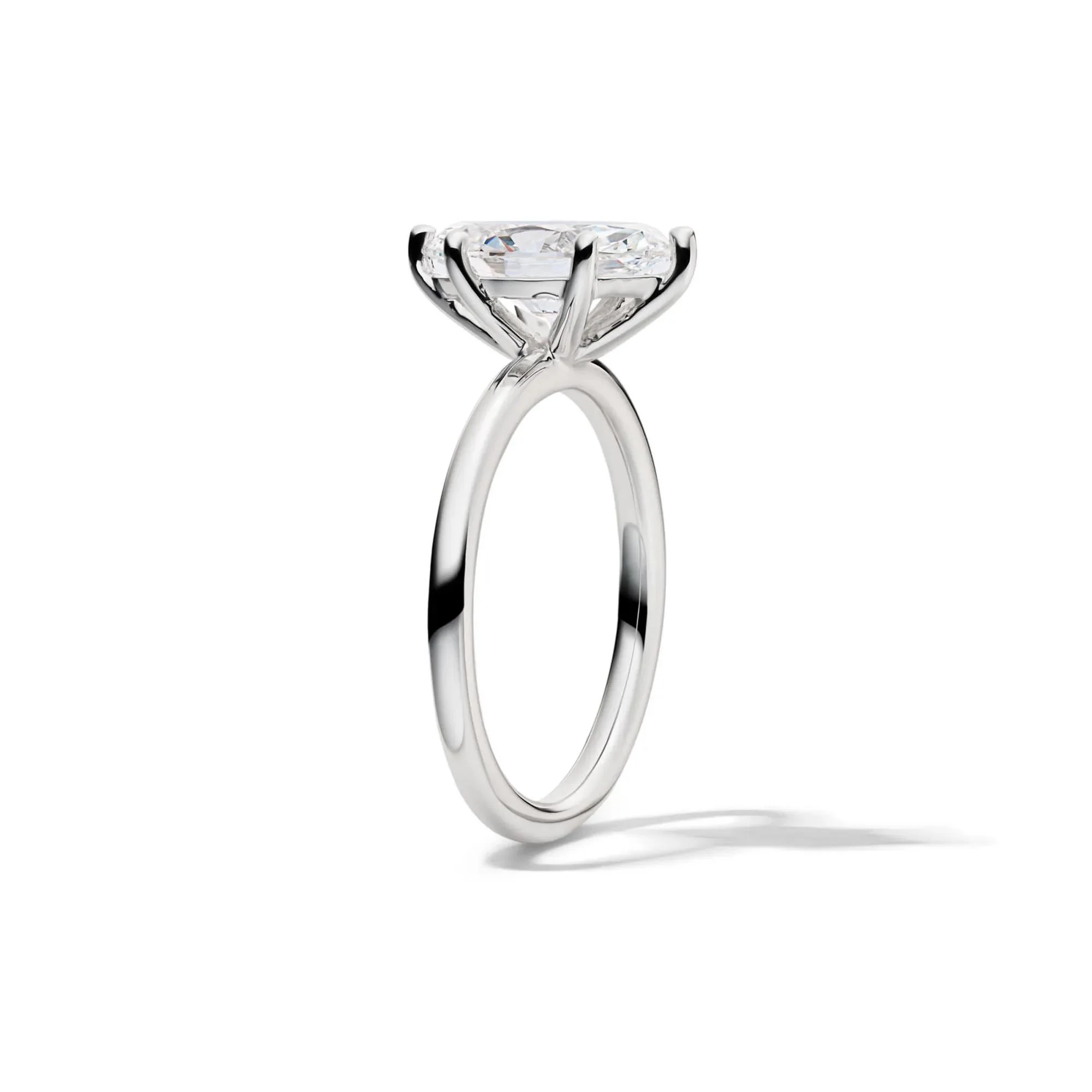 Lab Grown Diamond Solitaire Marquise Engagement Ring Platinum (2 CT.) White Size 6.5 2mm - Image 3