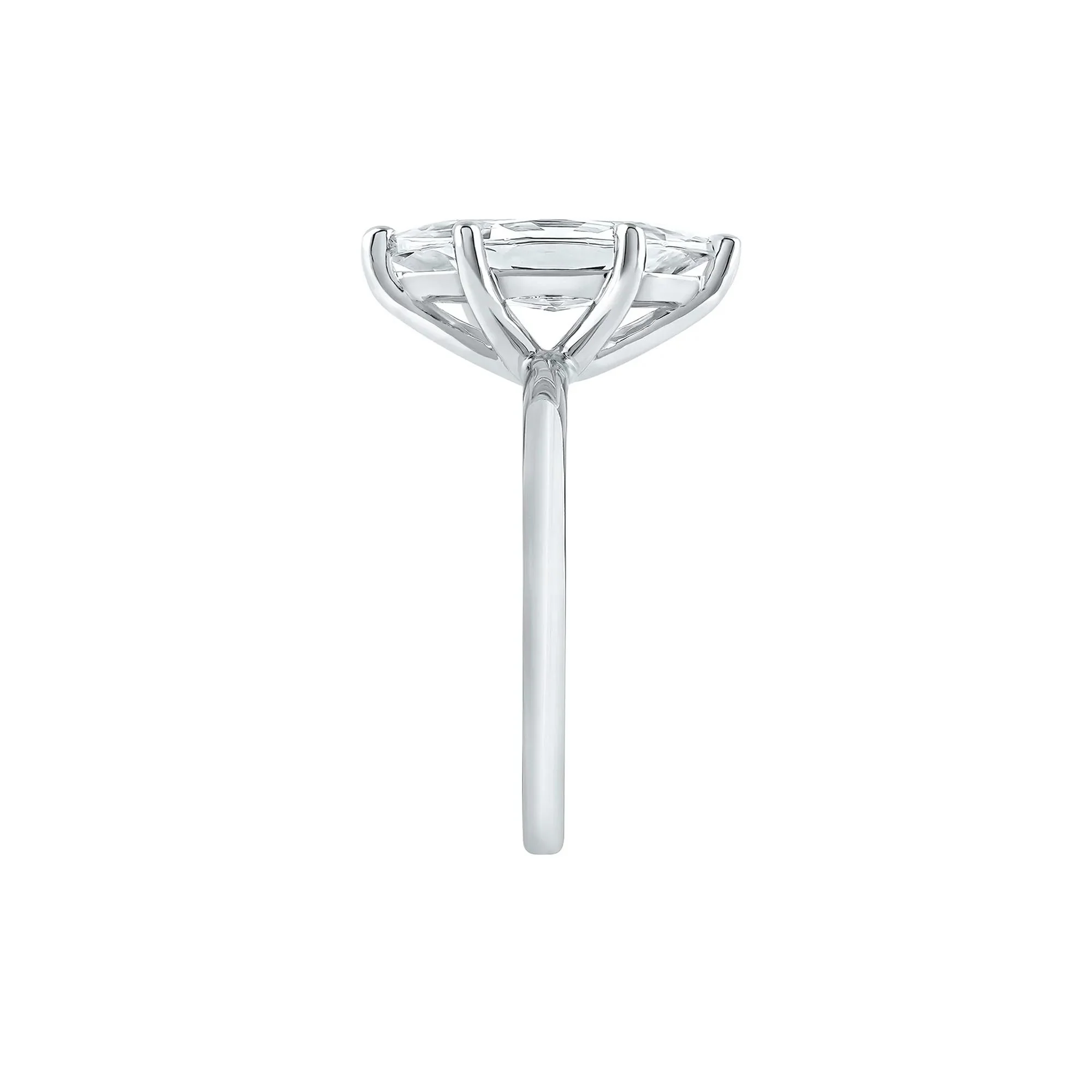 Lab Grown Diamond Solitaire Marquise Engagement Ring 14K White Gold (3 CT.) Size 7.5 2mm - Image 3