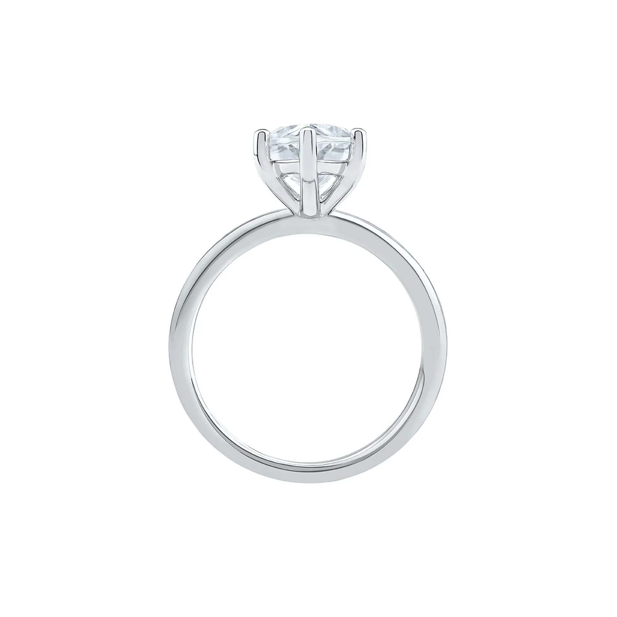 Lab Grown Diamond Solitaire Marquise Engagement Ring Platinum (3 CT.) White Size 5.5 2mm - Image 2