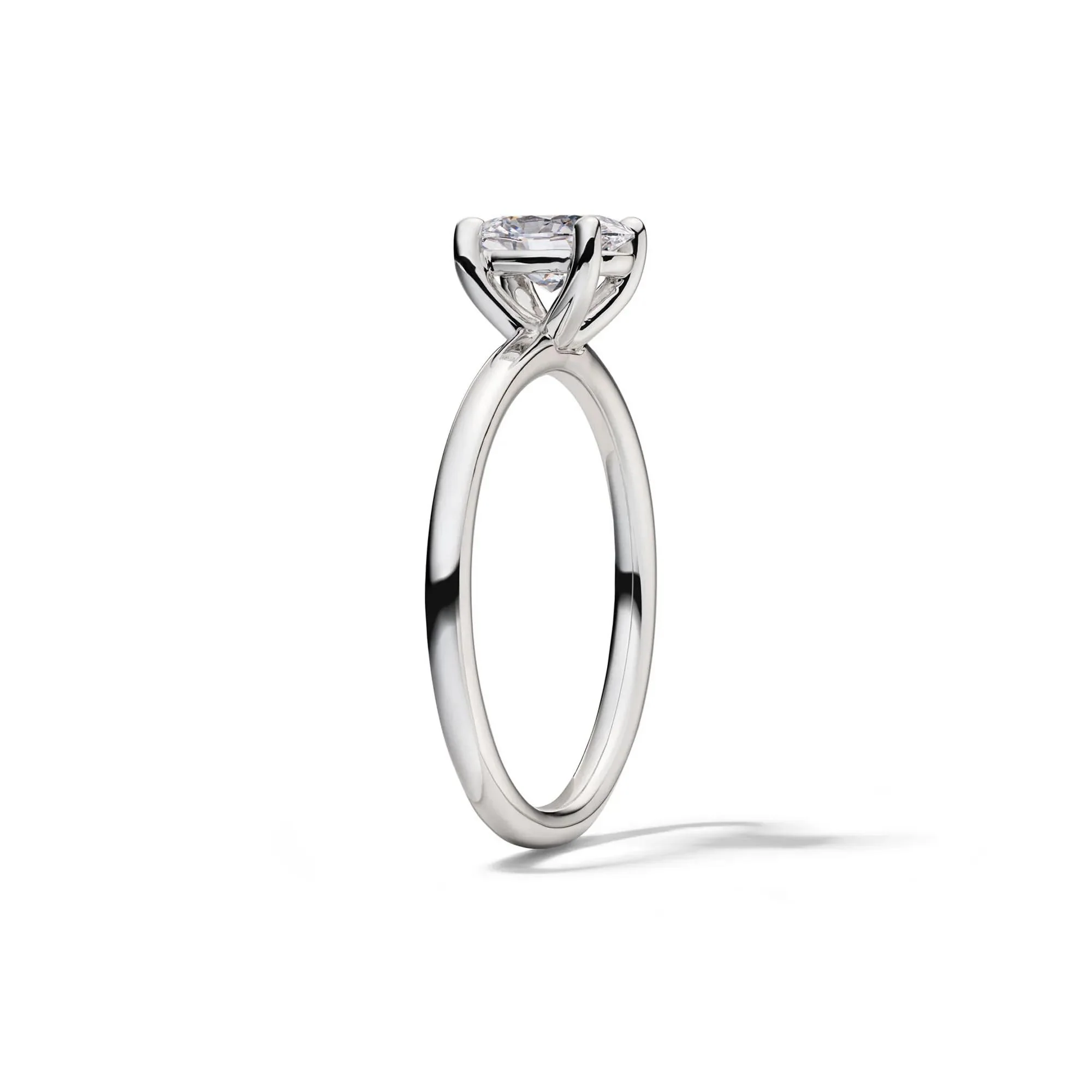 Lab Grown Diamond Oval Solitaire Engagement Ring Platinum (1/2 CT.) White Size 10 2mm - Image 3