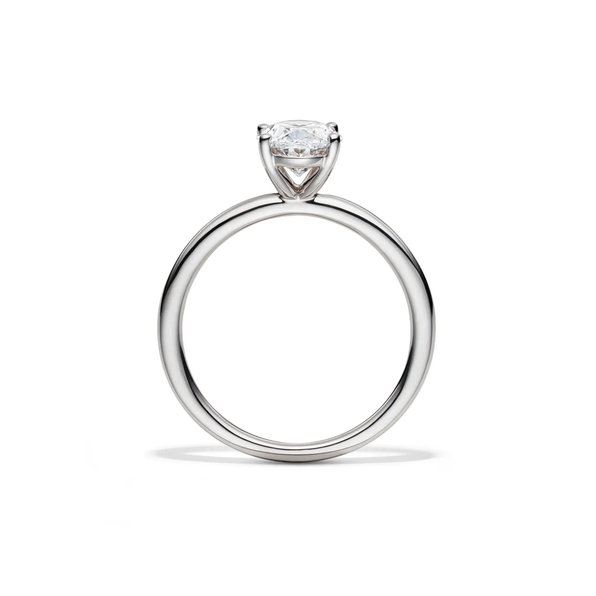 Lab Grown Diamond Oval Solitaire Engagement Ring Platinum (1/2 CT.) White Size 4.5 2mm - Image 2