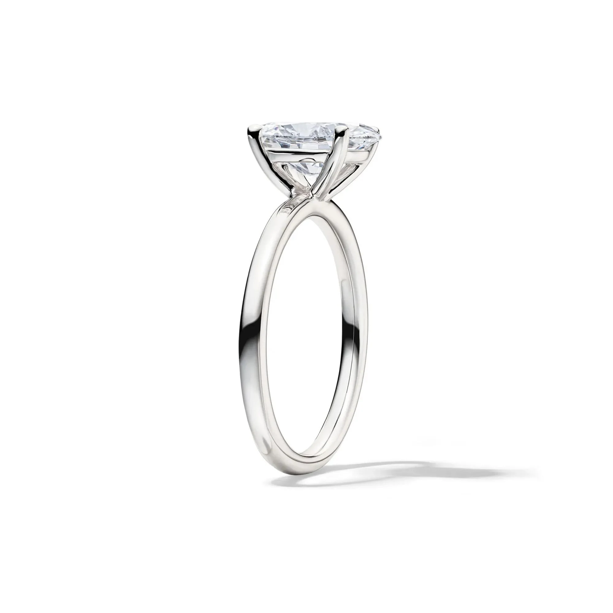 Lab Grown Diamond Oval Solitaire Engagement Ring Platinum (2 CT.) White Size 10 2mm - Image 3