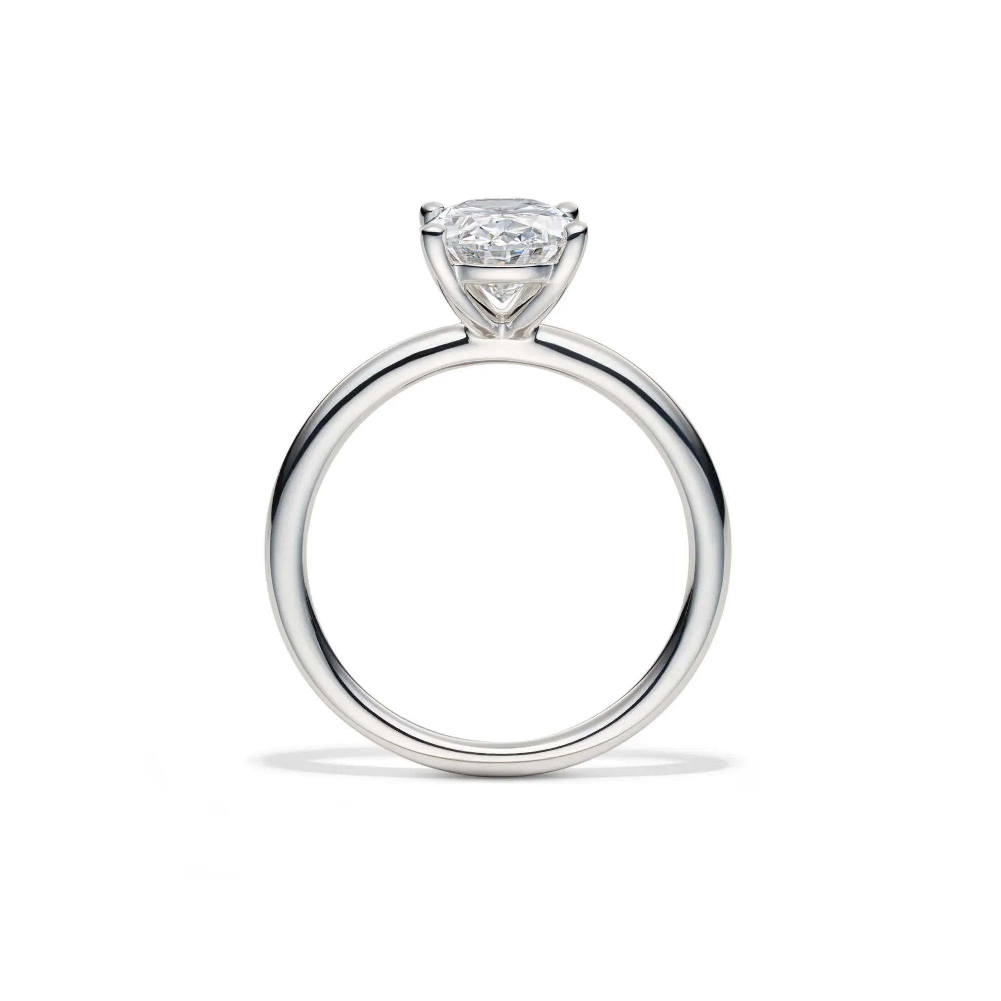 Lab Grown Diamond Oval Solitaire Engagement Ring Platinum (2 CT.) White Size 7.5 2mm - Image 2