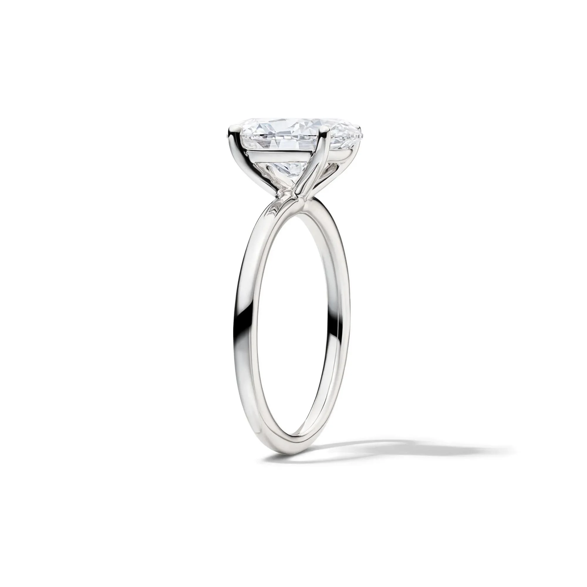 Lab Grown Diamond Oval Solitaire Engagement Ring Platinum (3 CT.) White Size 6 2mm - Image 3