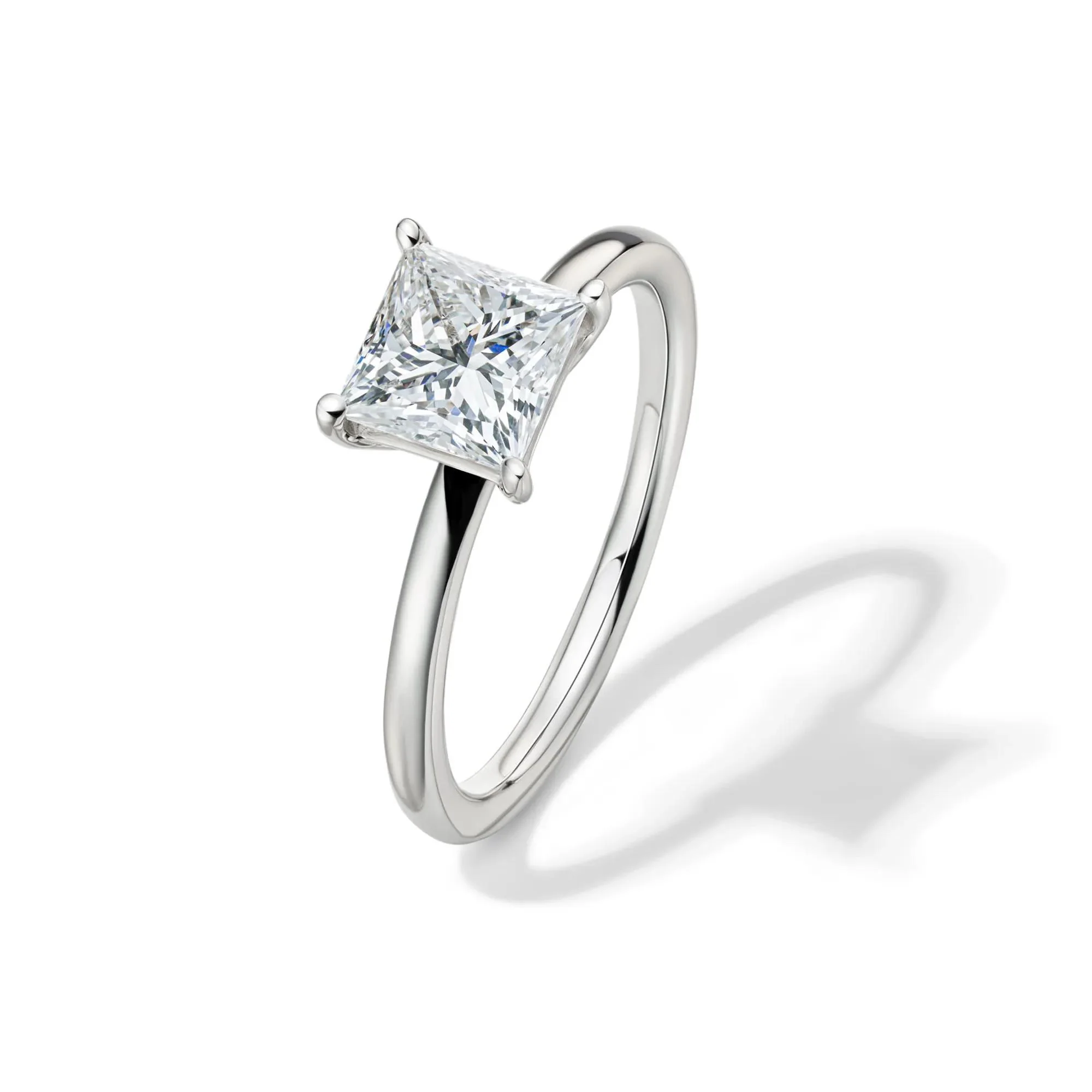 Lab Grown Diamond Princess-Cut Solitaire Engagement Ring Platinum (1/2 CT.) White Size 9.5 2mm - Image 4