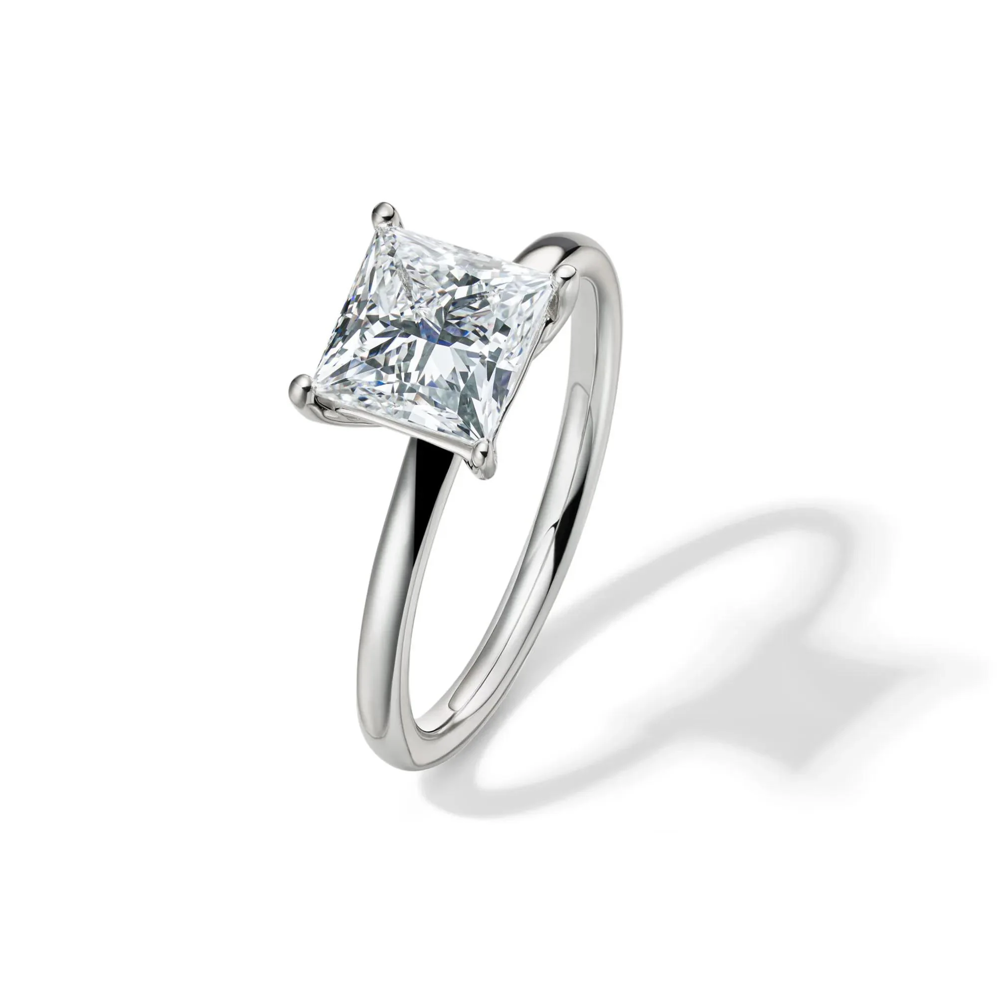 Lab Grown Diamond Princess-Cut Solitaire Engagement Ring Platinum (2 CT.) White Size 6.5 2mm - Image 4