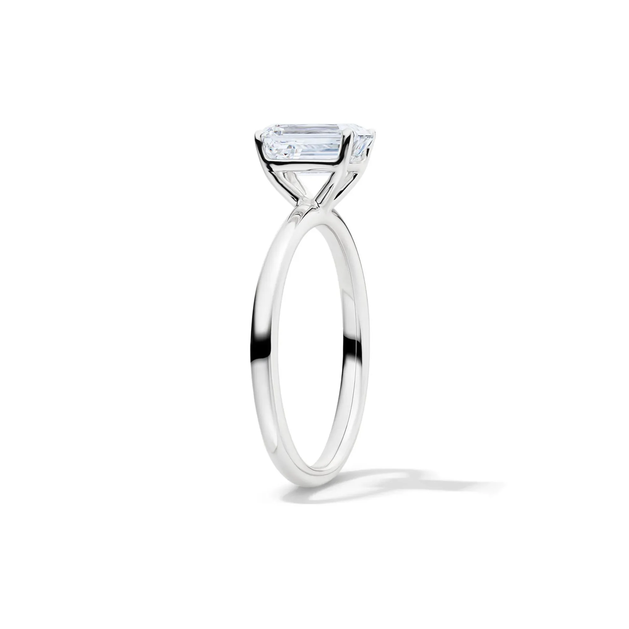 Lab Grown Diamond Emerald-Cut Solitaire Ring Platinum (1/2 CT.) White Size 4.5 2mm - Image 3