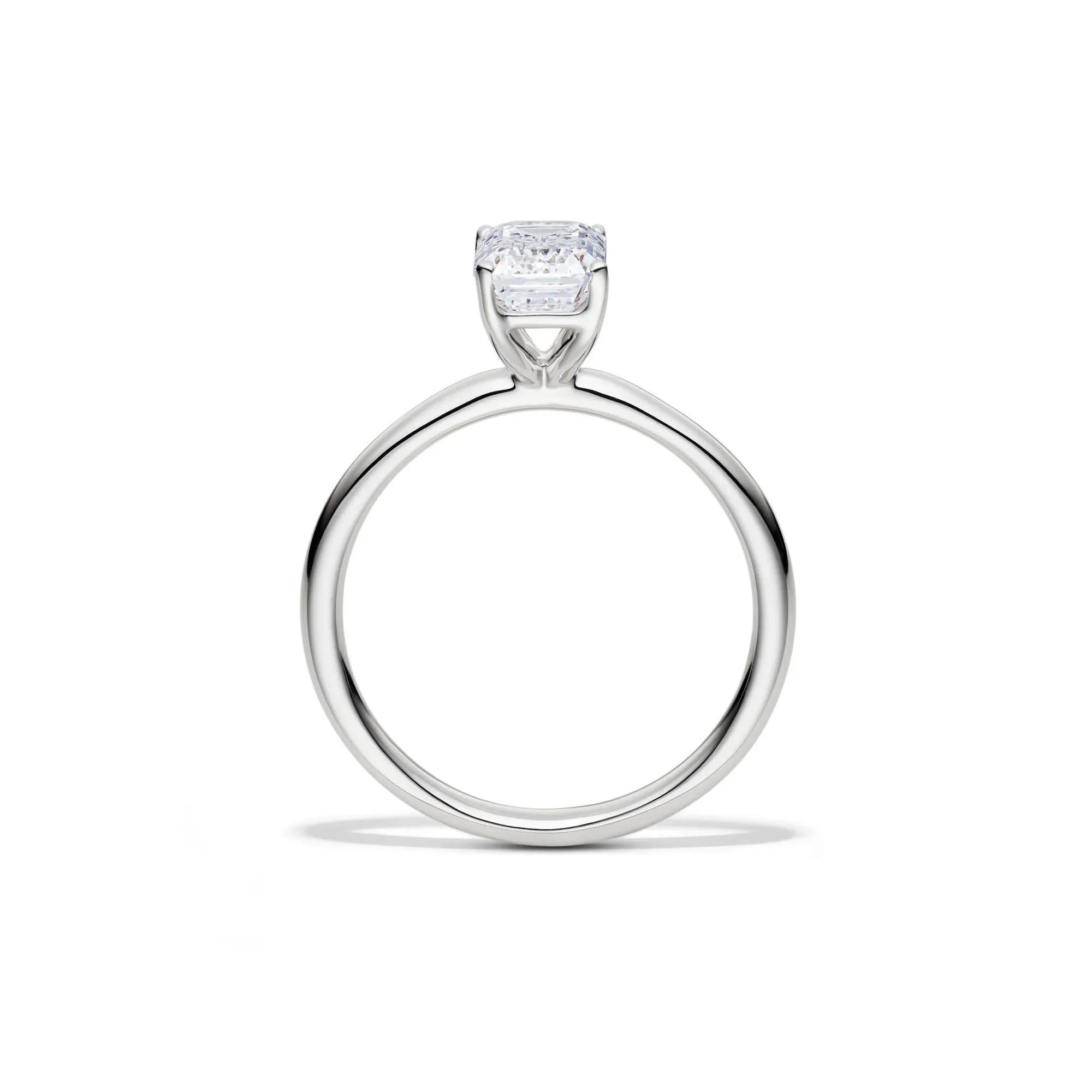 Lab Grown Diamond Emerald-Cut Solitaire Ring Platinum (1/2 CT.) White Size 7.5 2mm - Image 2