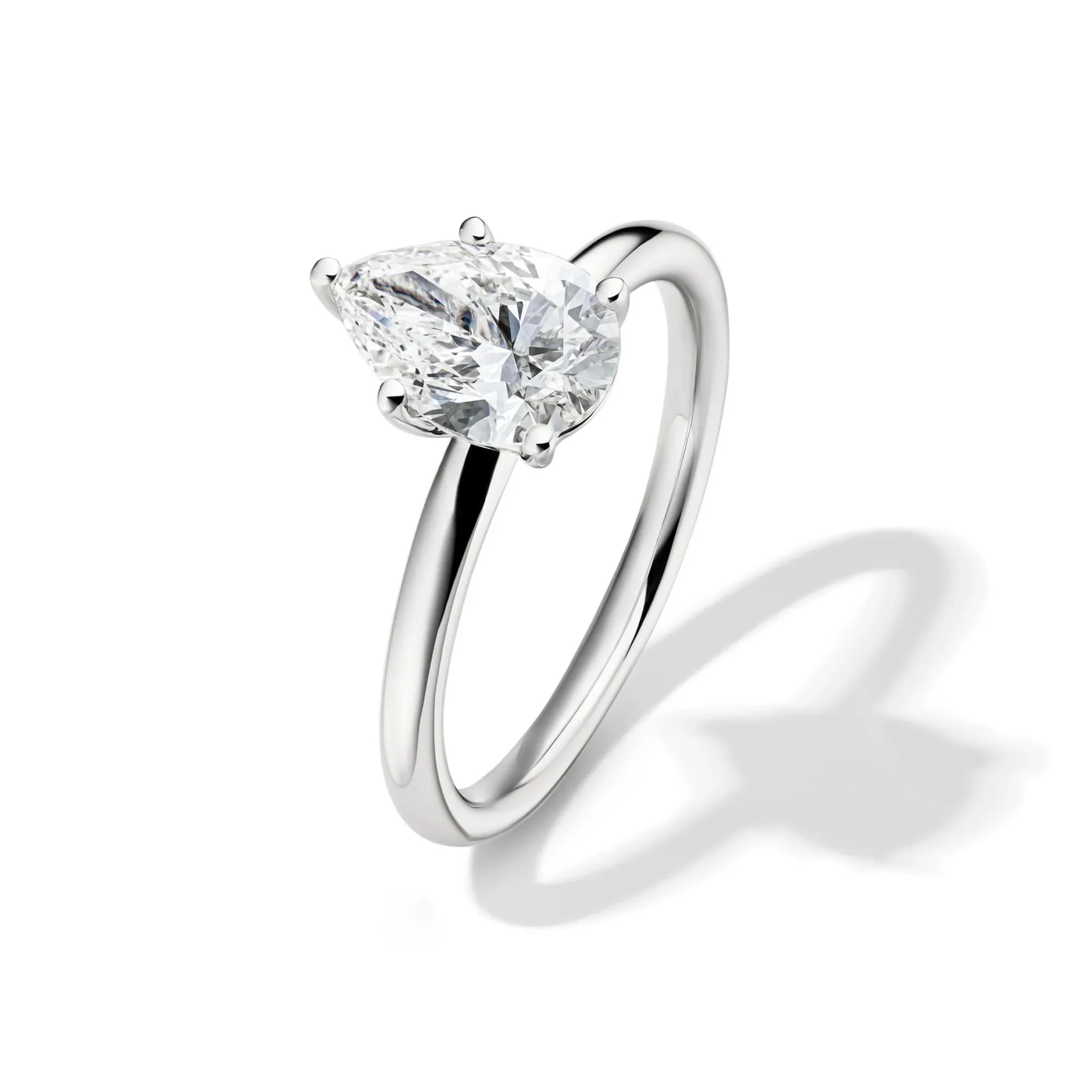 Lab Grown Diamond Pear-Shaped Solitaire Engagement Ring Platinum (1/2 CT.) White Size 8 2mm - Image 4