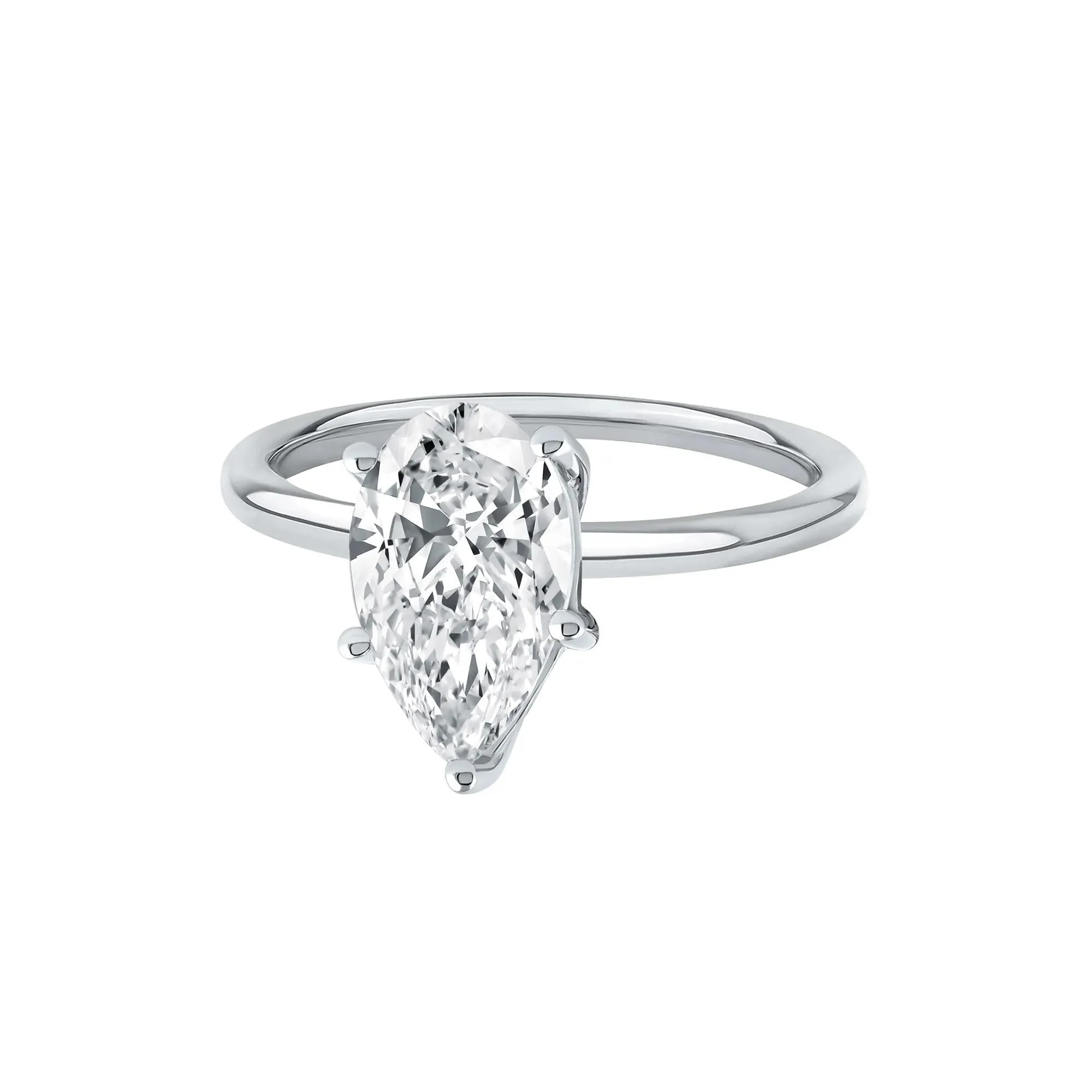 Lab Grown Diamond Pear-Shaped Solitaire Engagement Ring Platinum (2 CT.) White Size 9.5 2mm - Image 4