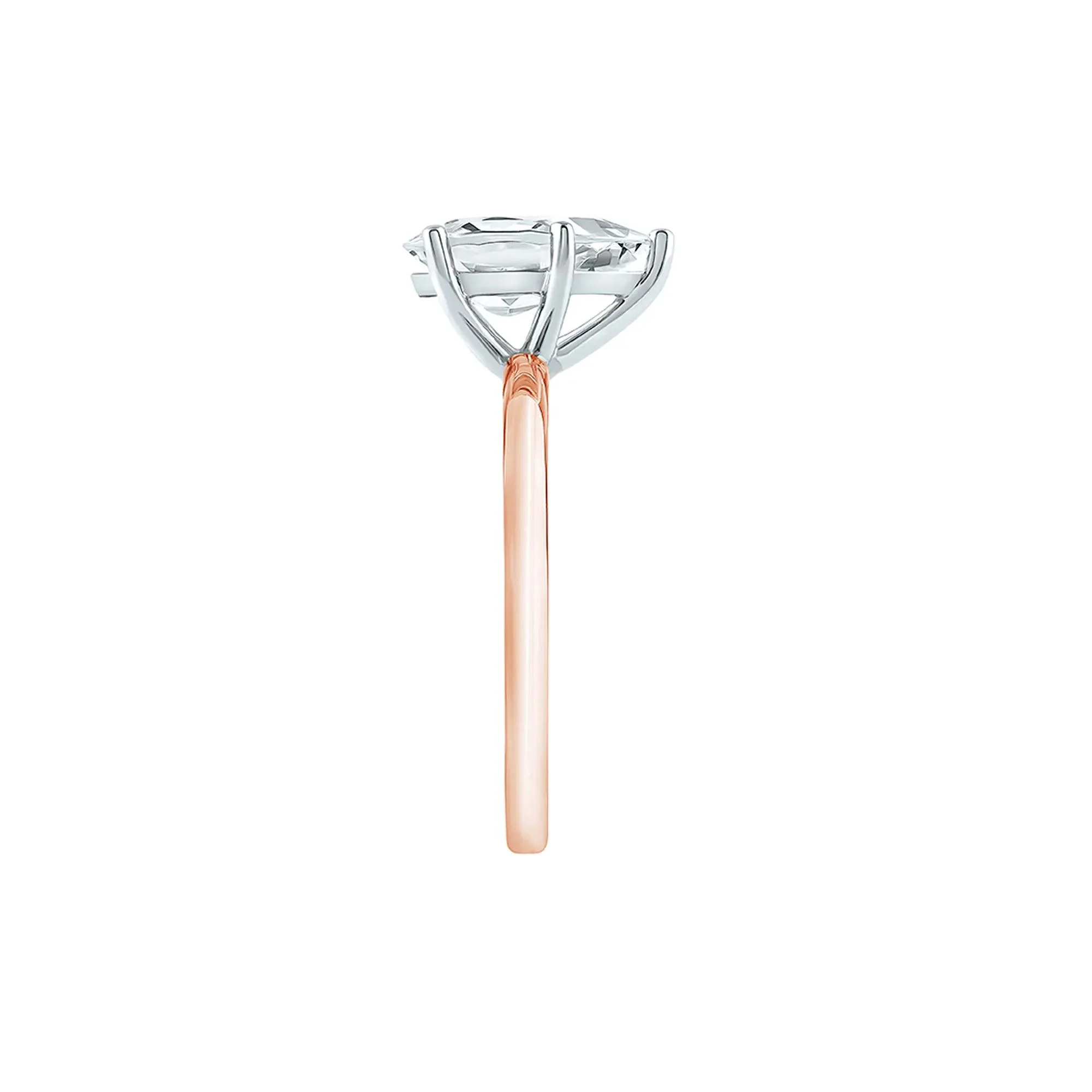 Lab Grown Diamond Pear-Shaped Solitaire Engagement Ring 14K Rose Gold (3 CT.) Size 4 2mm - Image 3