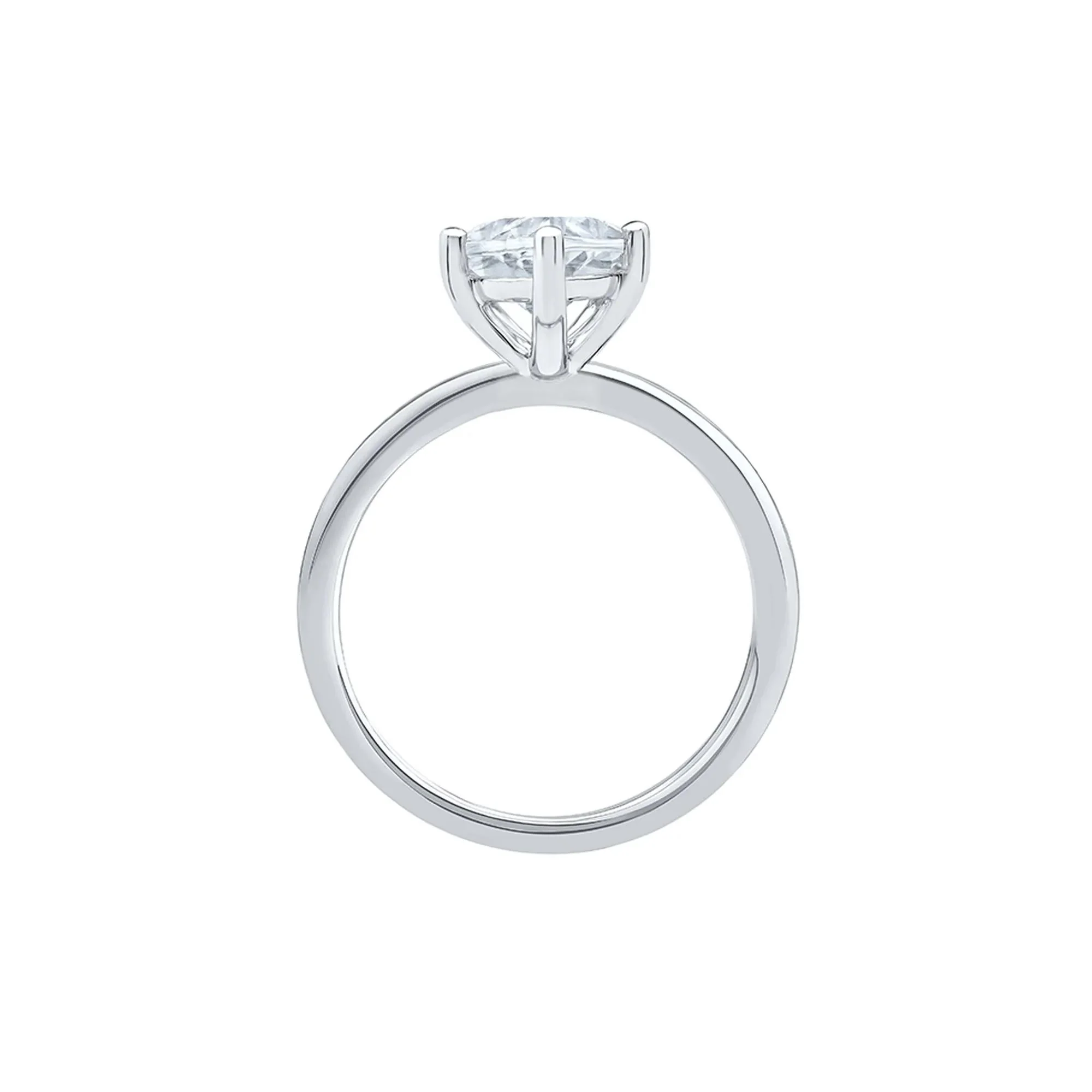 Lab Grown Diamond Pear-Shaped Solitaire Engagement Ring 14K White Gold (3 CT.) Size 6 2mm - Image 2