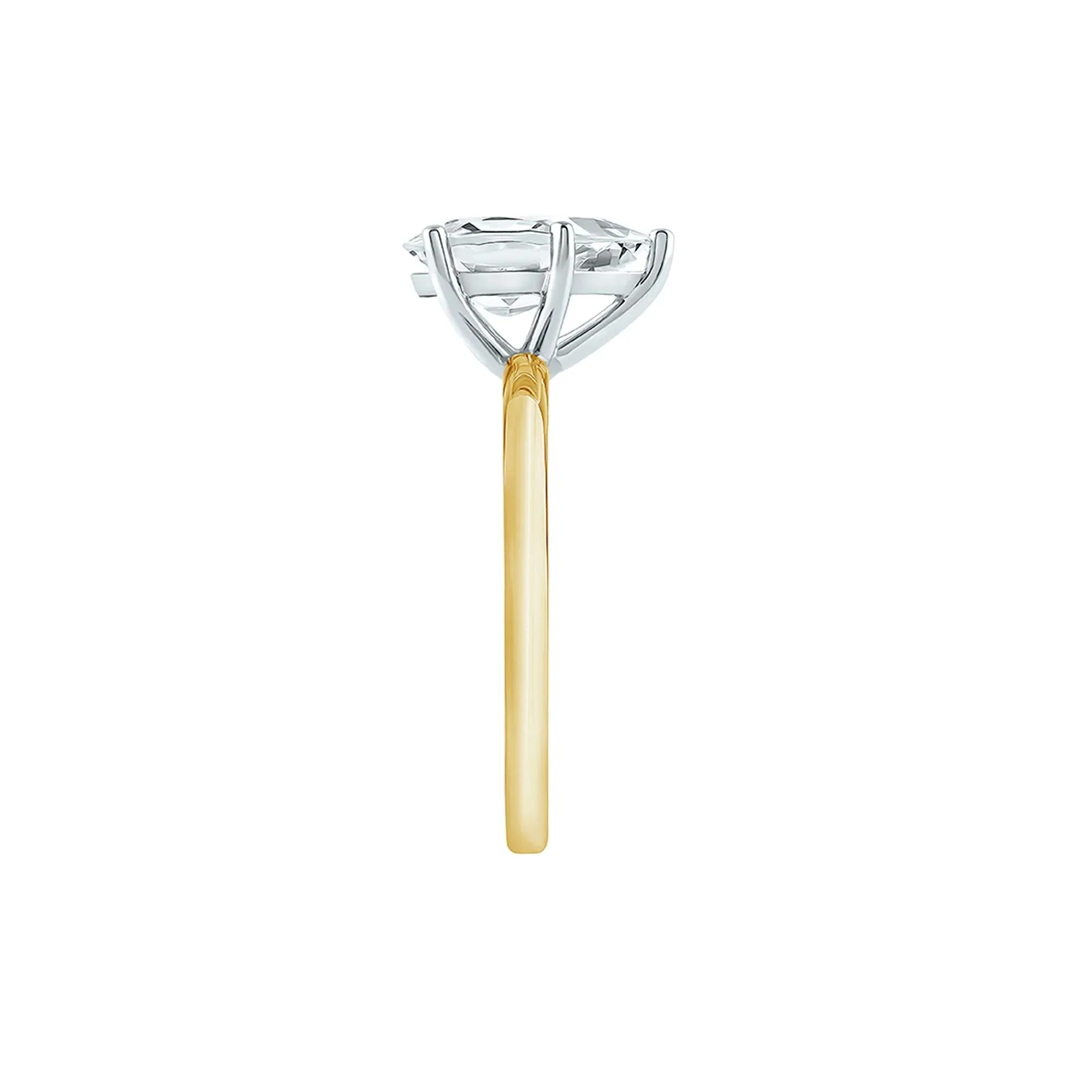 Lab Grown Diamond Pear-Shaped Solitaire Engagement Ring 14K Yellow Gold (3 CT.) Size 6.5 2mm - Image 3