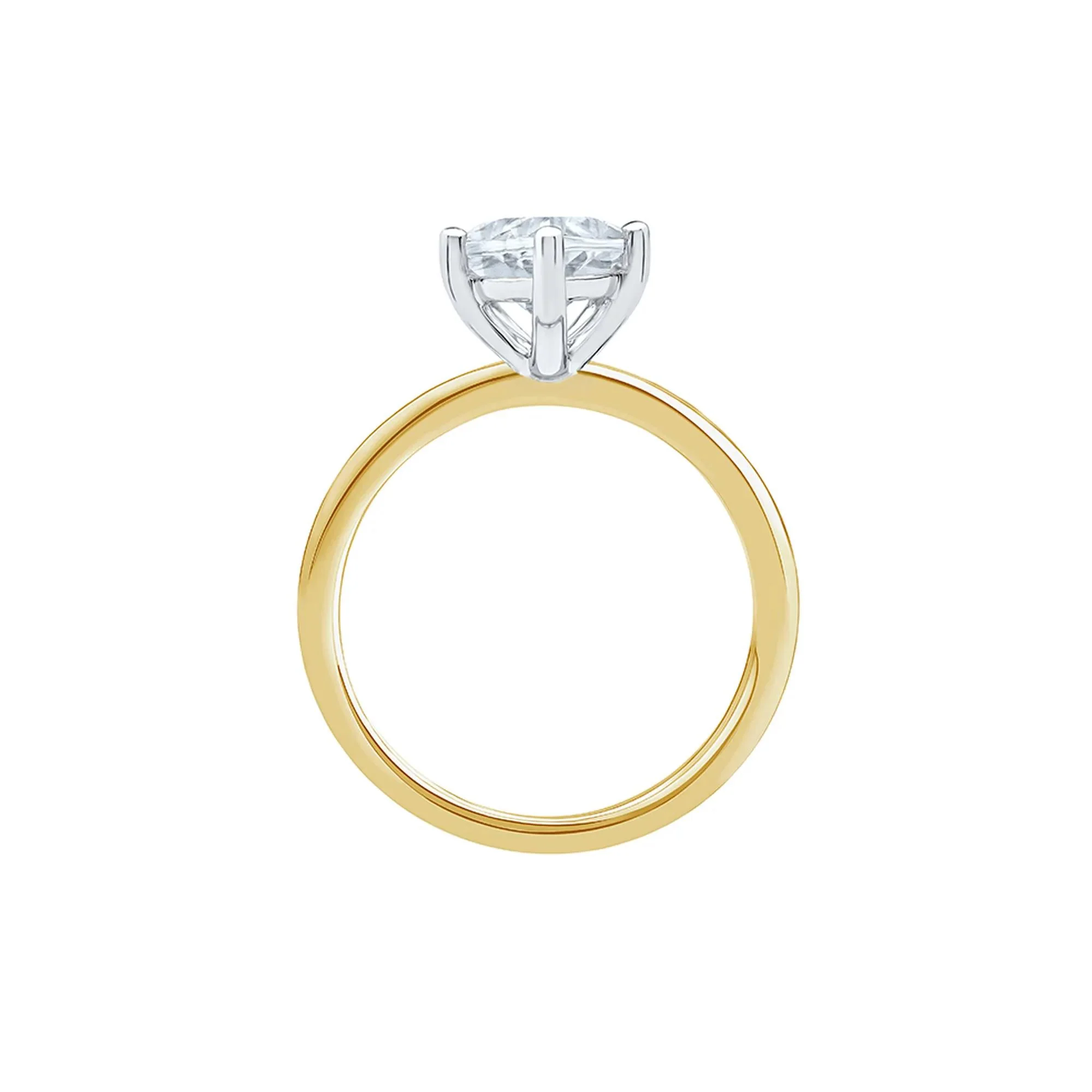 Lab Grown Diamond Pear-Shaped Solitaire Engagement Ring 14K Yellow Gold (3 CT.) Size 7 2mm - Image 2